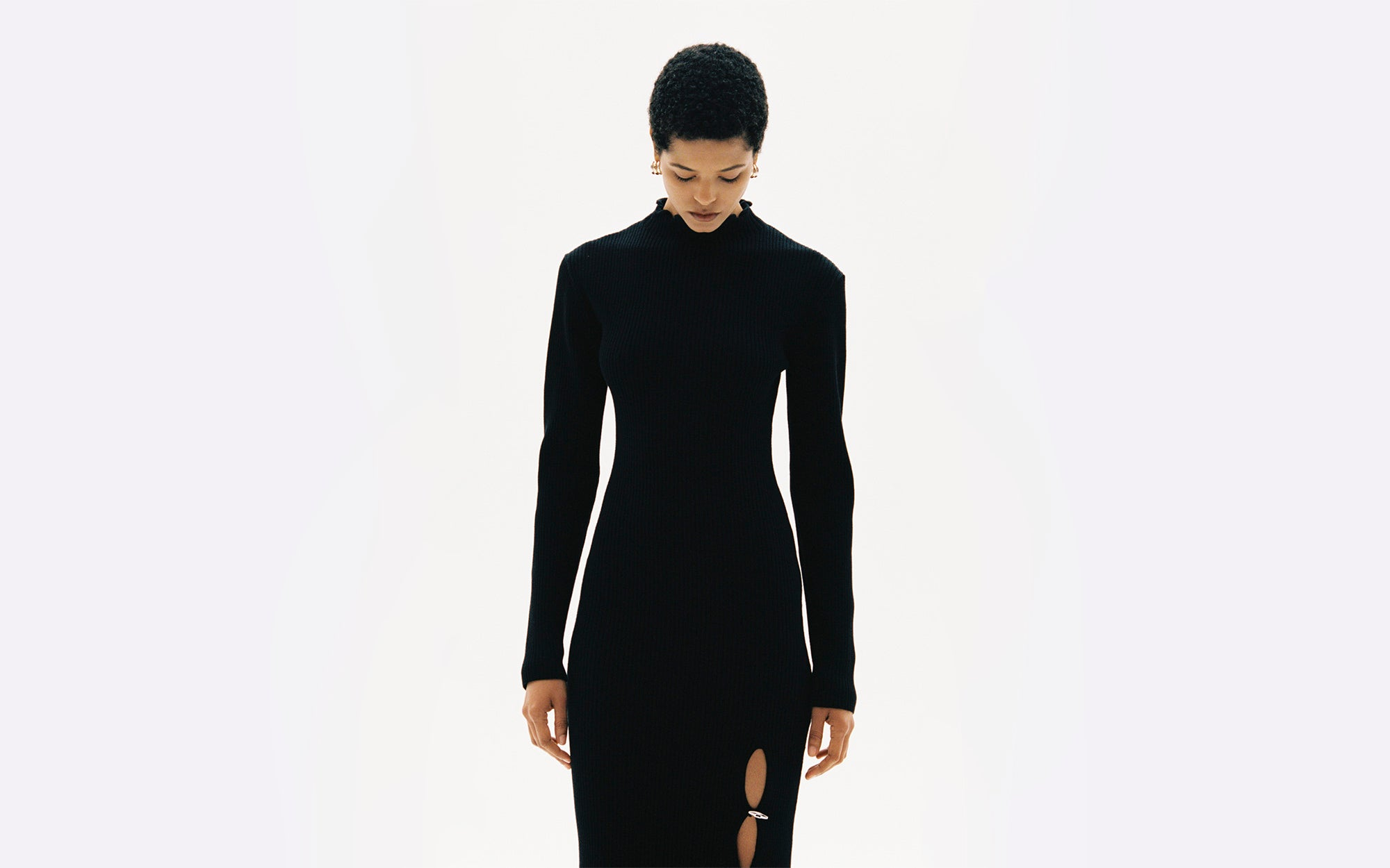 ワンピース YUZEFI Women Mid Skirts YUZRS23RWDR0900 BLACK Black Shift Black Drawstring Slip Skirt W-13268 – Theskirtstop.com
