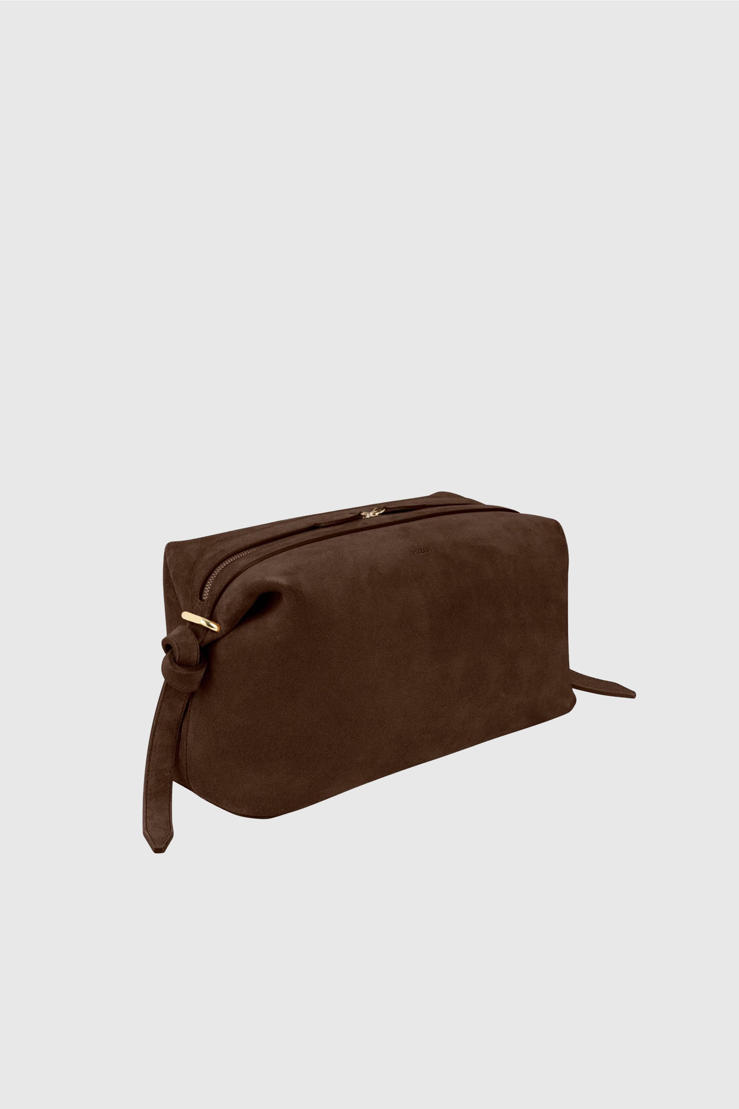 BRIOCHE POUCH - CHOCOLATE SUEDE