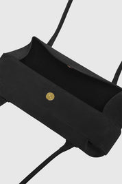 OYSTER SHOULDER BAG - BLACK SUEDE