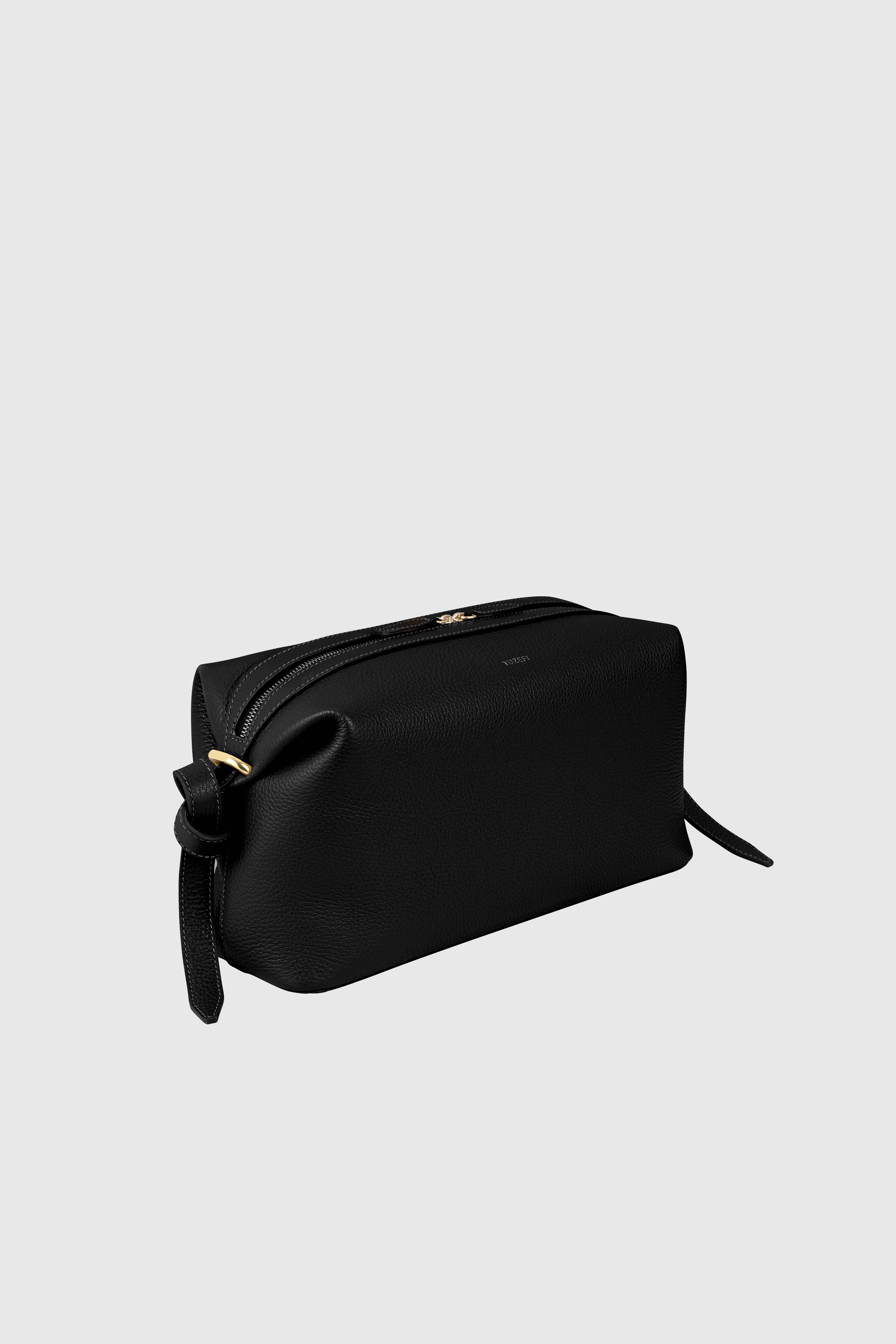 BRIOCHE POUCH - BLACK PEBBLE GRAINED LEATHER