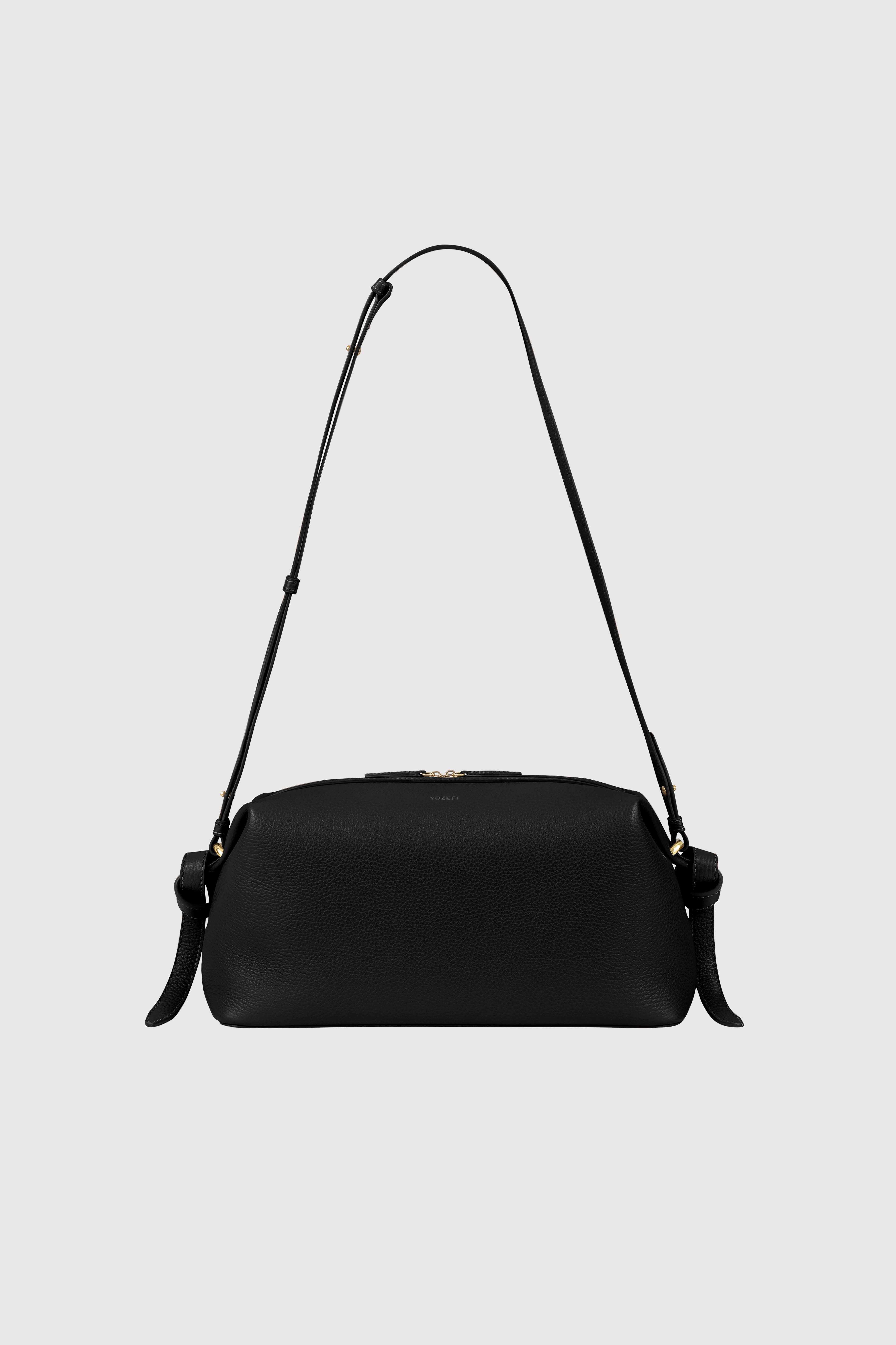 BRIOCHE POUCH - BLACK PEBBLE GRAINED LEATHER