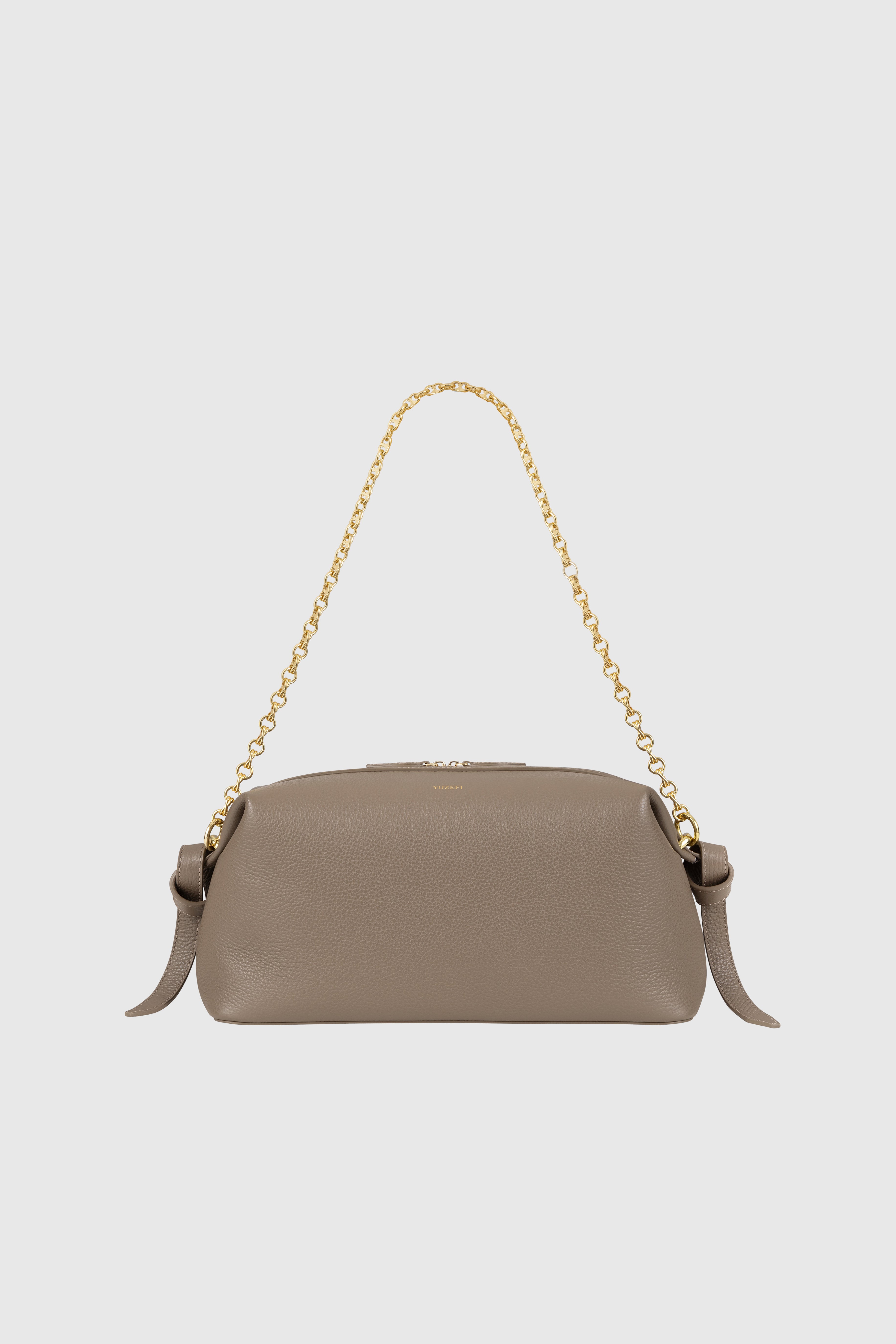BRIOCHE POUCH - TAUPE PEBBLE GRAINED LEATHER