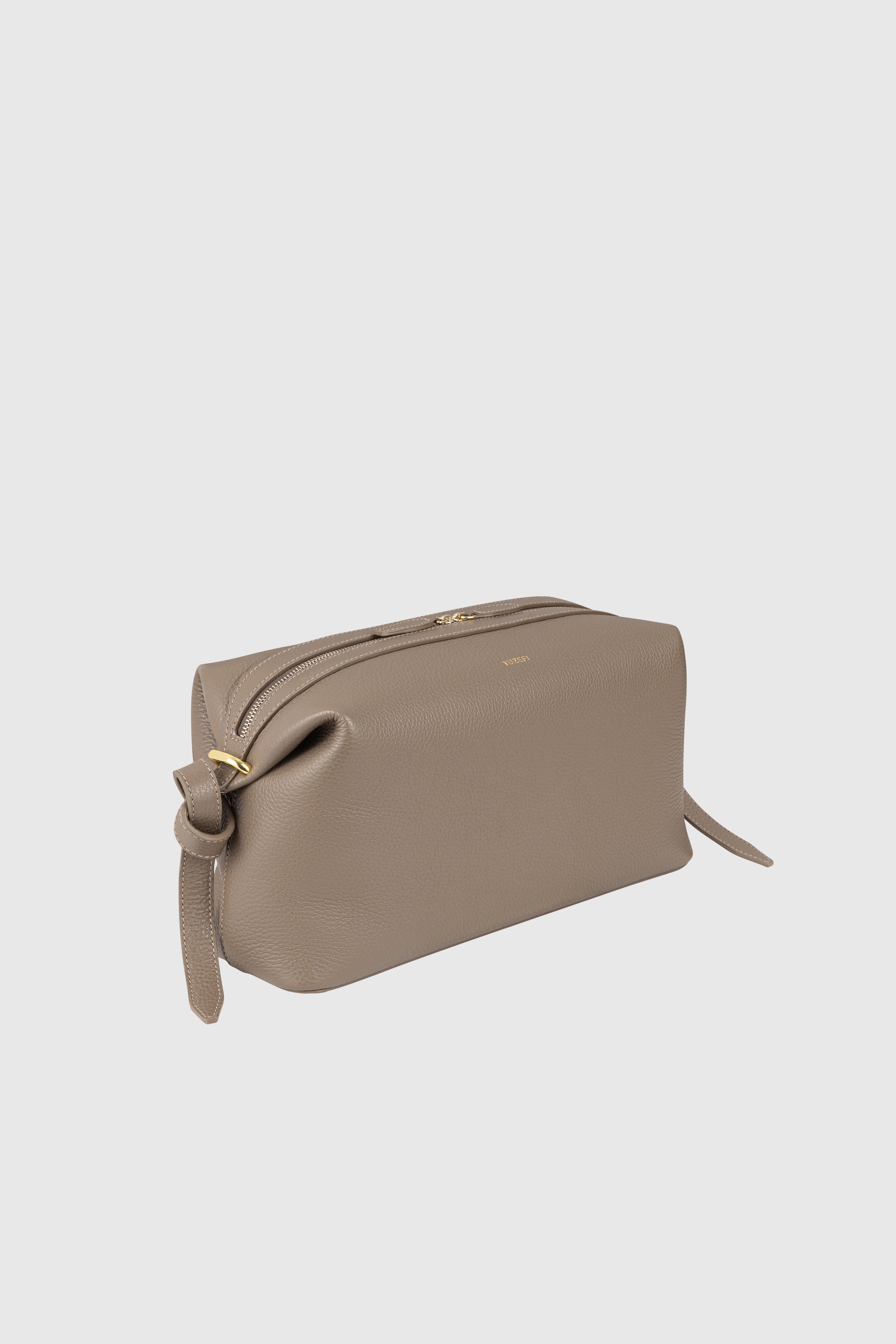 BRIOCHE POUCH - TAUPE PEBBLE GRAINED LEATHER