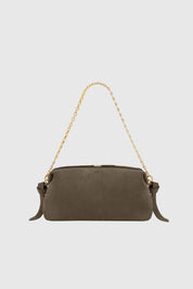 BRIOCHE POUCH - TAUPE SUEDE