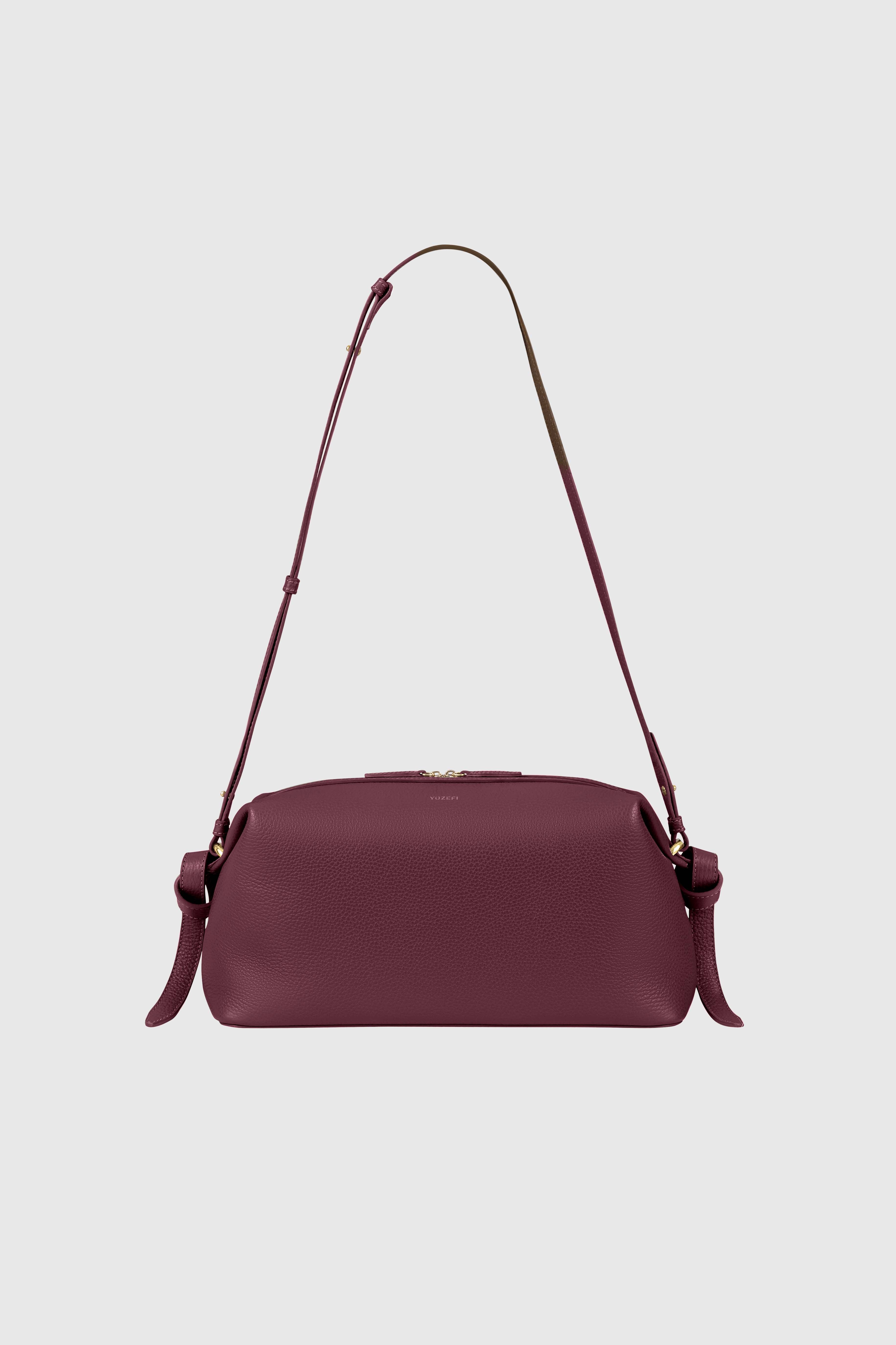 BRIOCHE POUCH - WINE PEBBLE GRAINED LEATHER