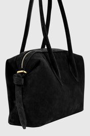 BRIOCHE DUFFLE - BLACK SUEDE
