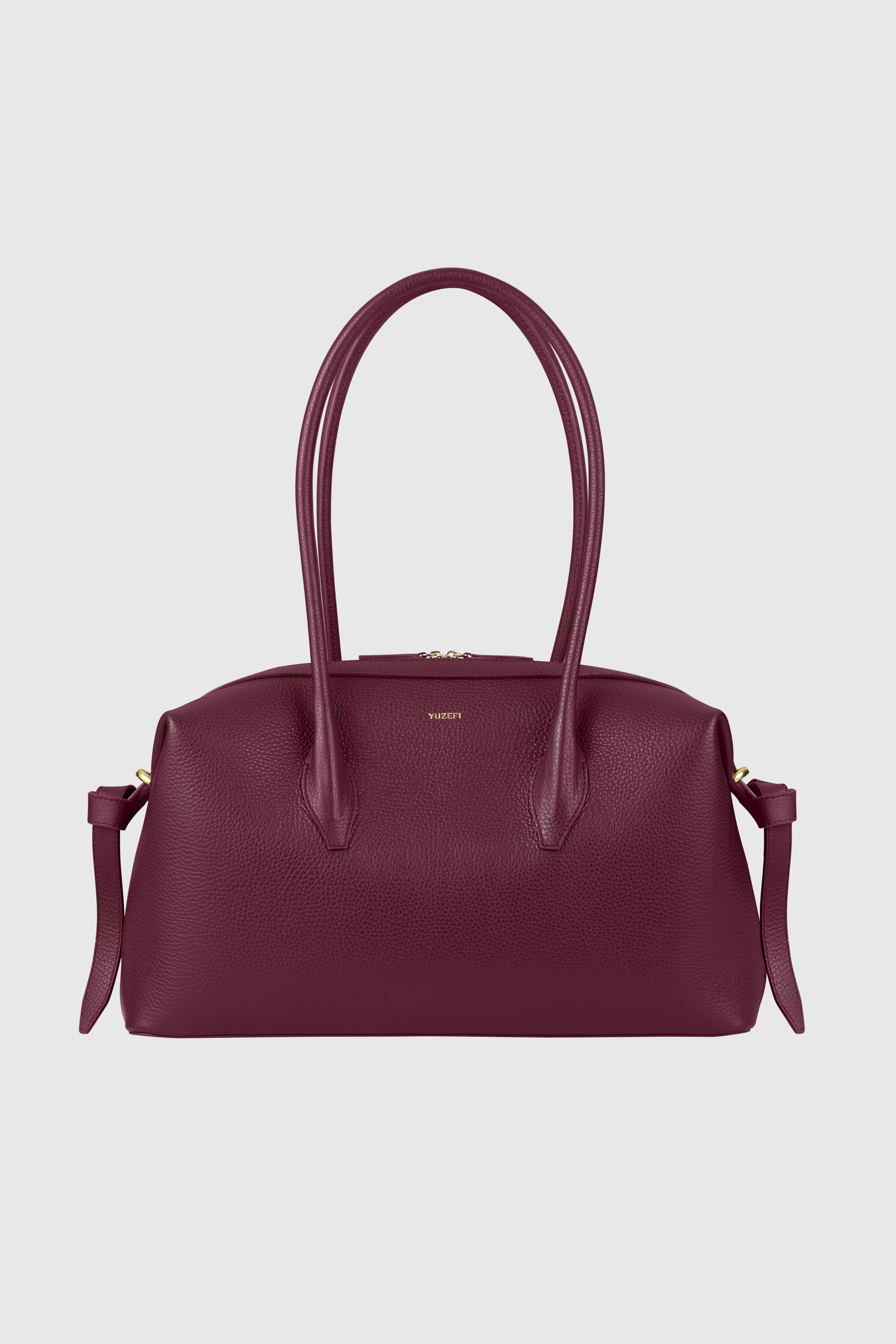 BRIOCHE DUFFLE - WINE PEBBLE GRAINED LEATHER