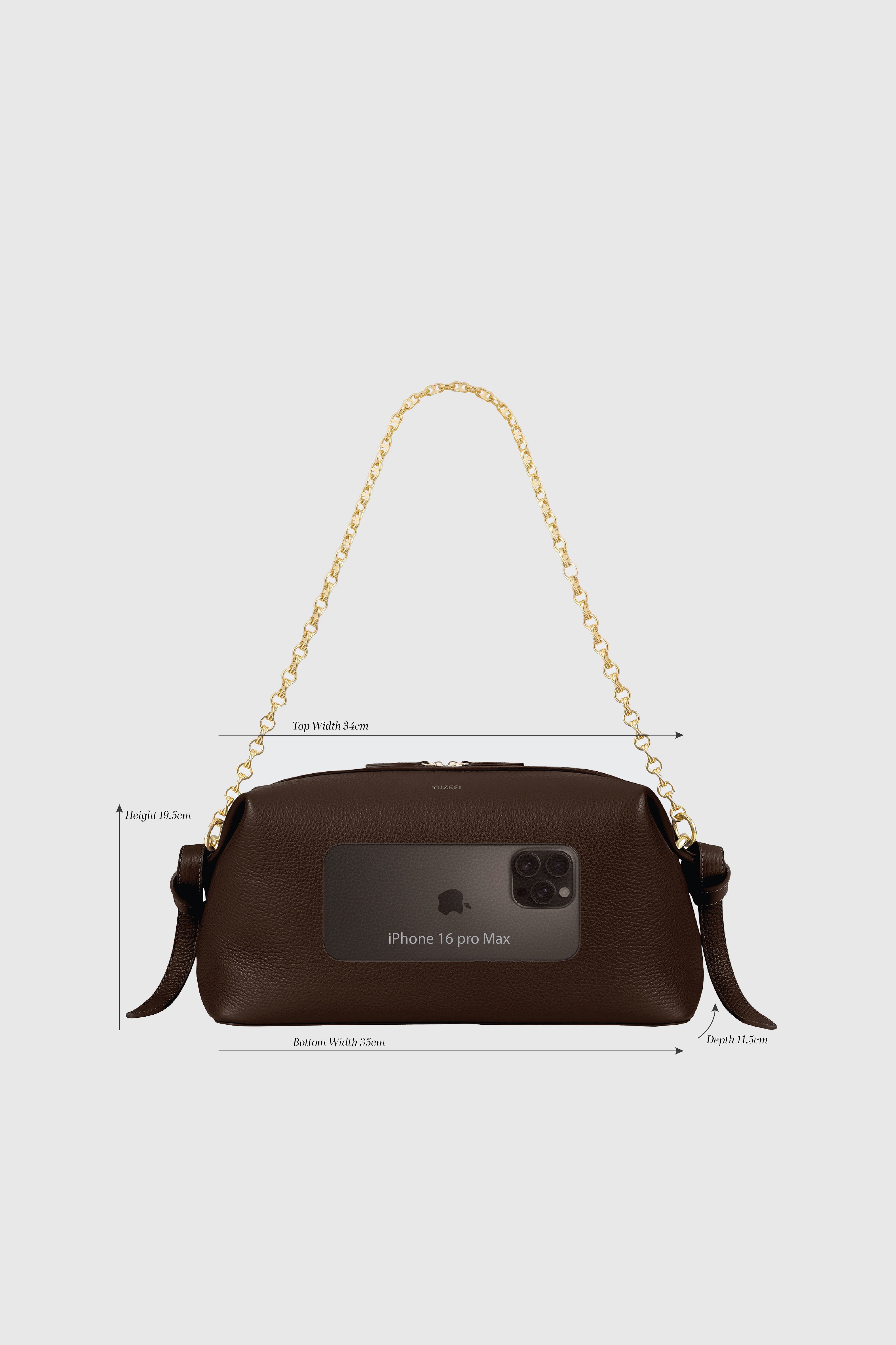 BRIOCHE POUCH - ESPRESSO PEBBLE GRAINED LEATHER
