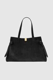GYOZA TOTE - BLACK SUEDE