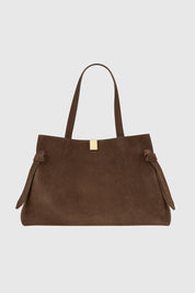 GYOZA TOTE - CHOCOLATE SUEDE