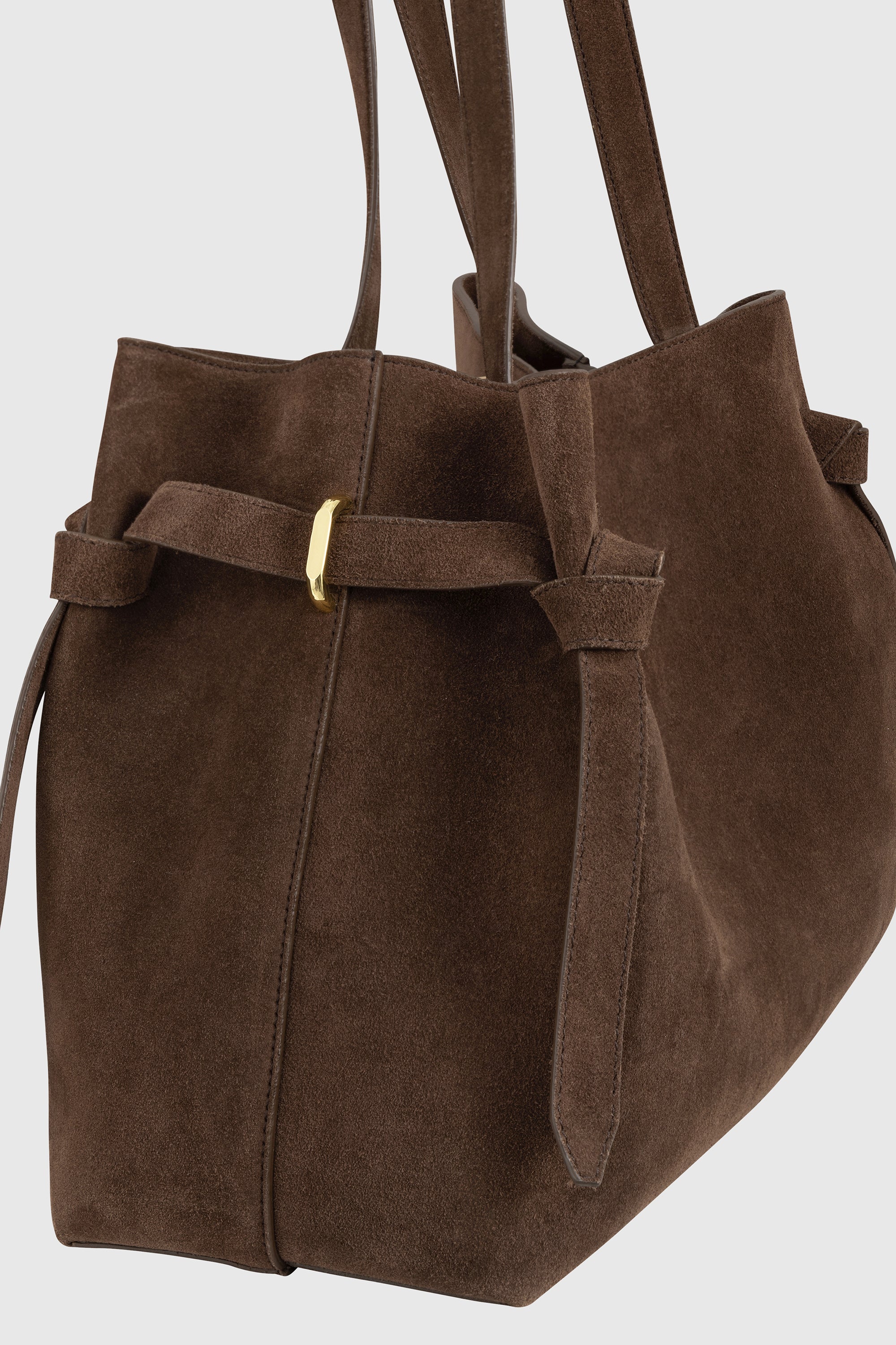 GYOZA TOTE - CHOCOLATE SUEDE