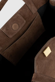 GYOZA TOTE - CHOCOLATE SUEDE