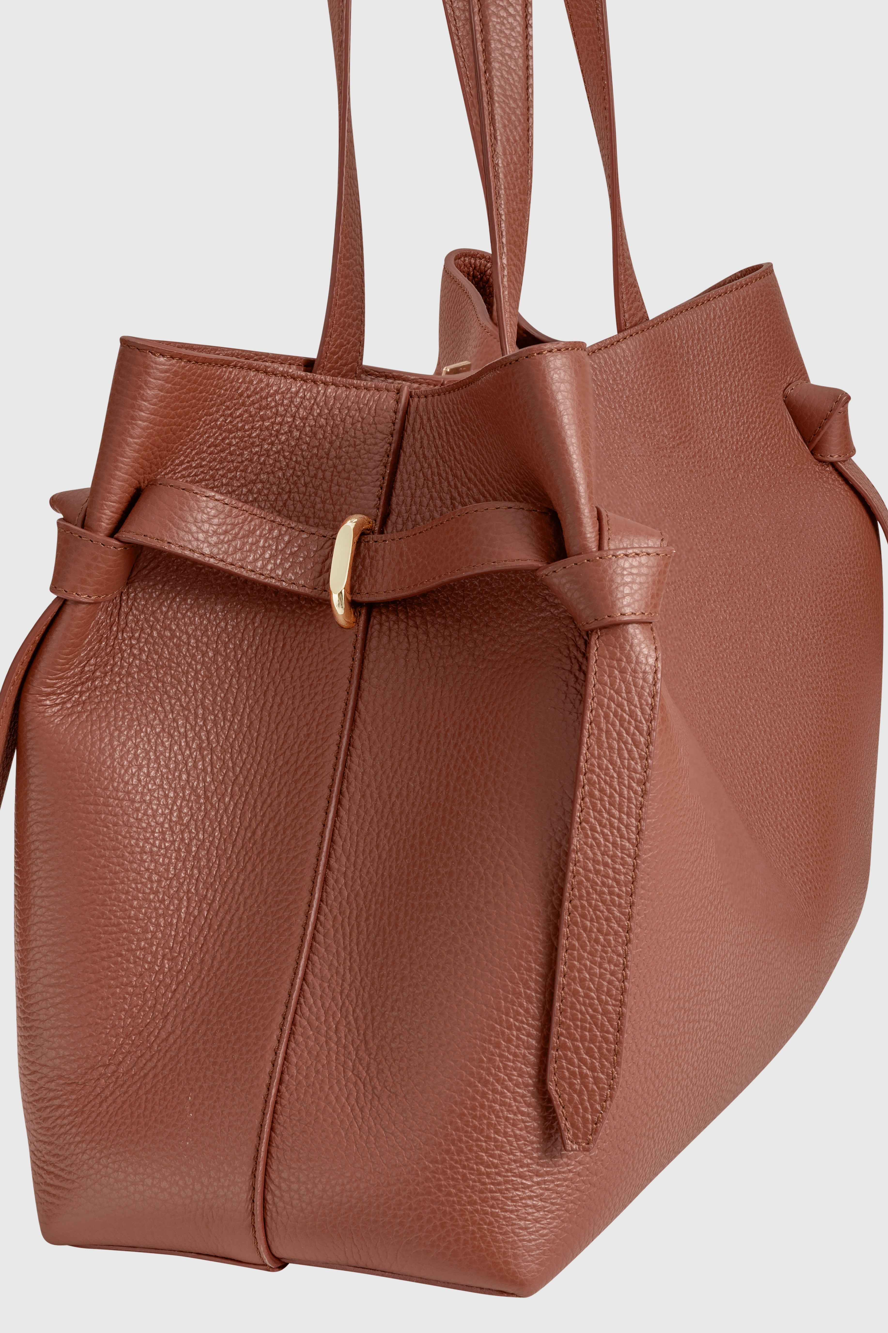GYOZA TOTE - MAPLE PEBBLE GRAINED LEATHER