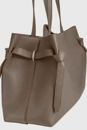 GYOZA TOTE - TAUPE PEBBLE GRAINED LEATHER