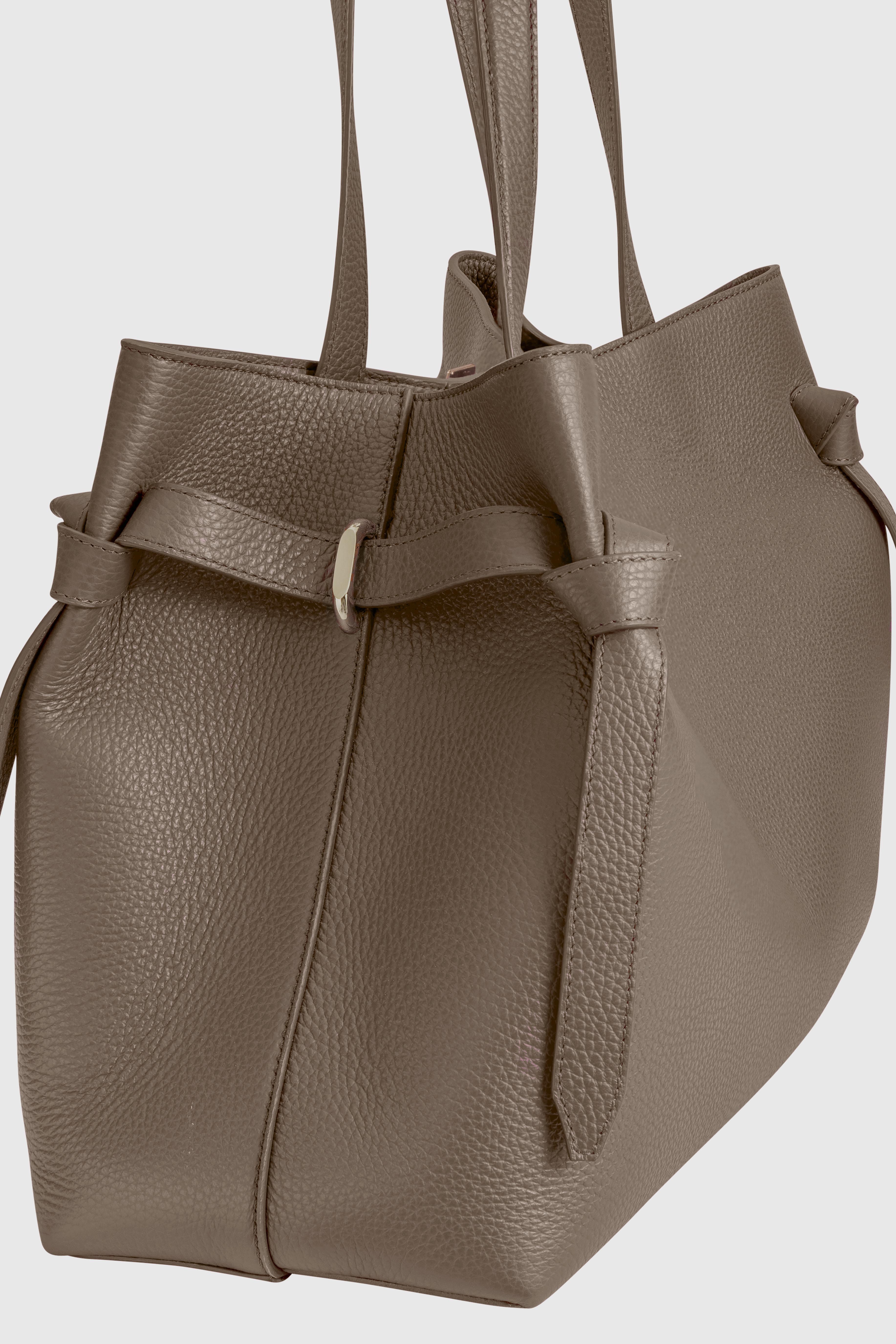 GYOZA TOTE - TAUPE PEBBLE GRAINED LEATHER