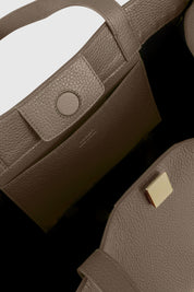 GYOZA TOTE - TAUPE PEBBLE GRAINED LEATHER