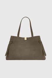GYOZA TOTE - TAUPE SUEDE