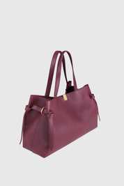 GYOZA TOTE - WINE PEBBLE GRAINED LEATHER