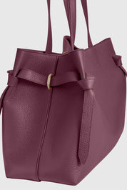 GYOZA TOTE - WINE PEBBLE GRAINED LEATHER
