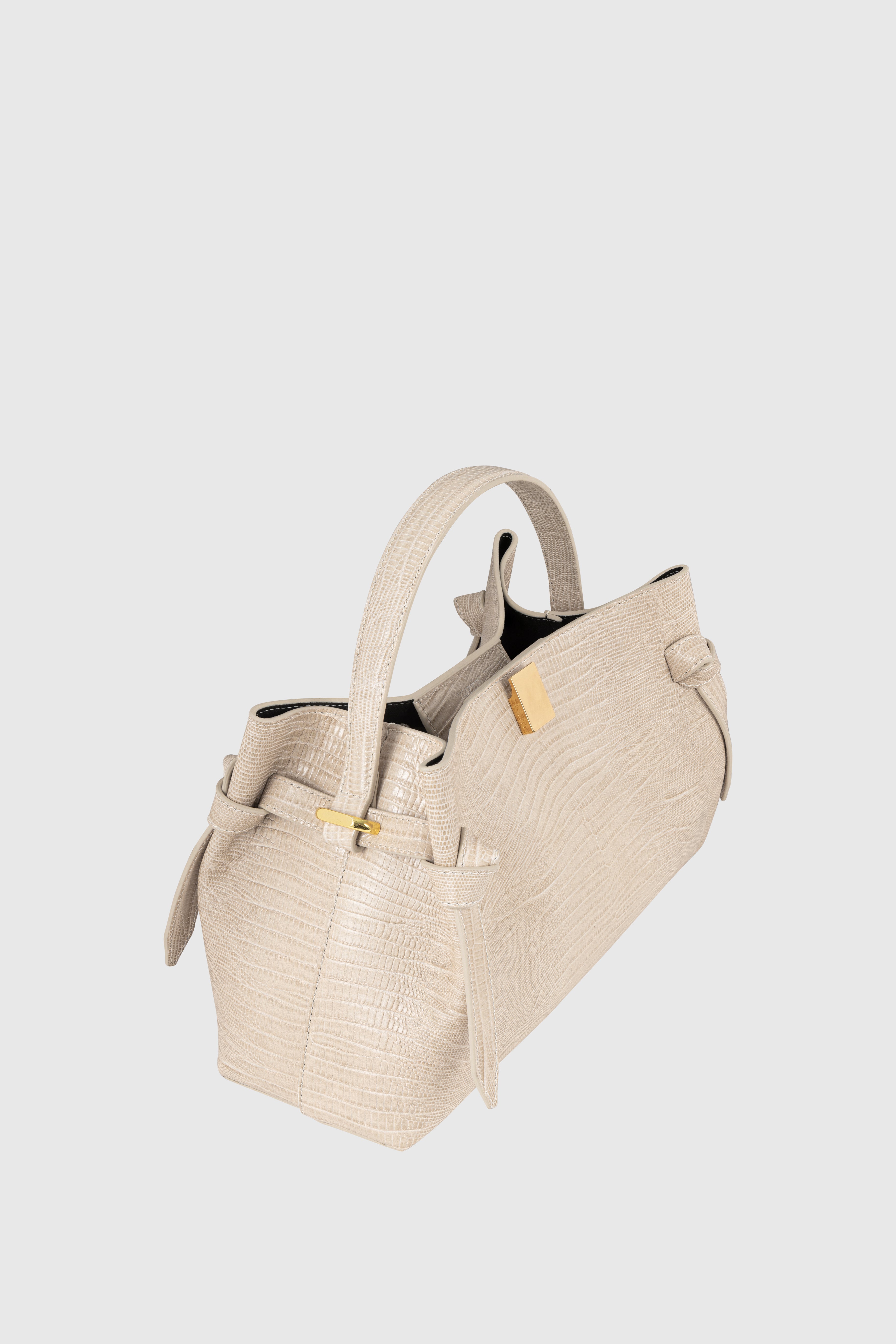 GYOZA - EMBOSSED LIZARD COWHIDE LEATHER