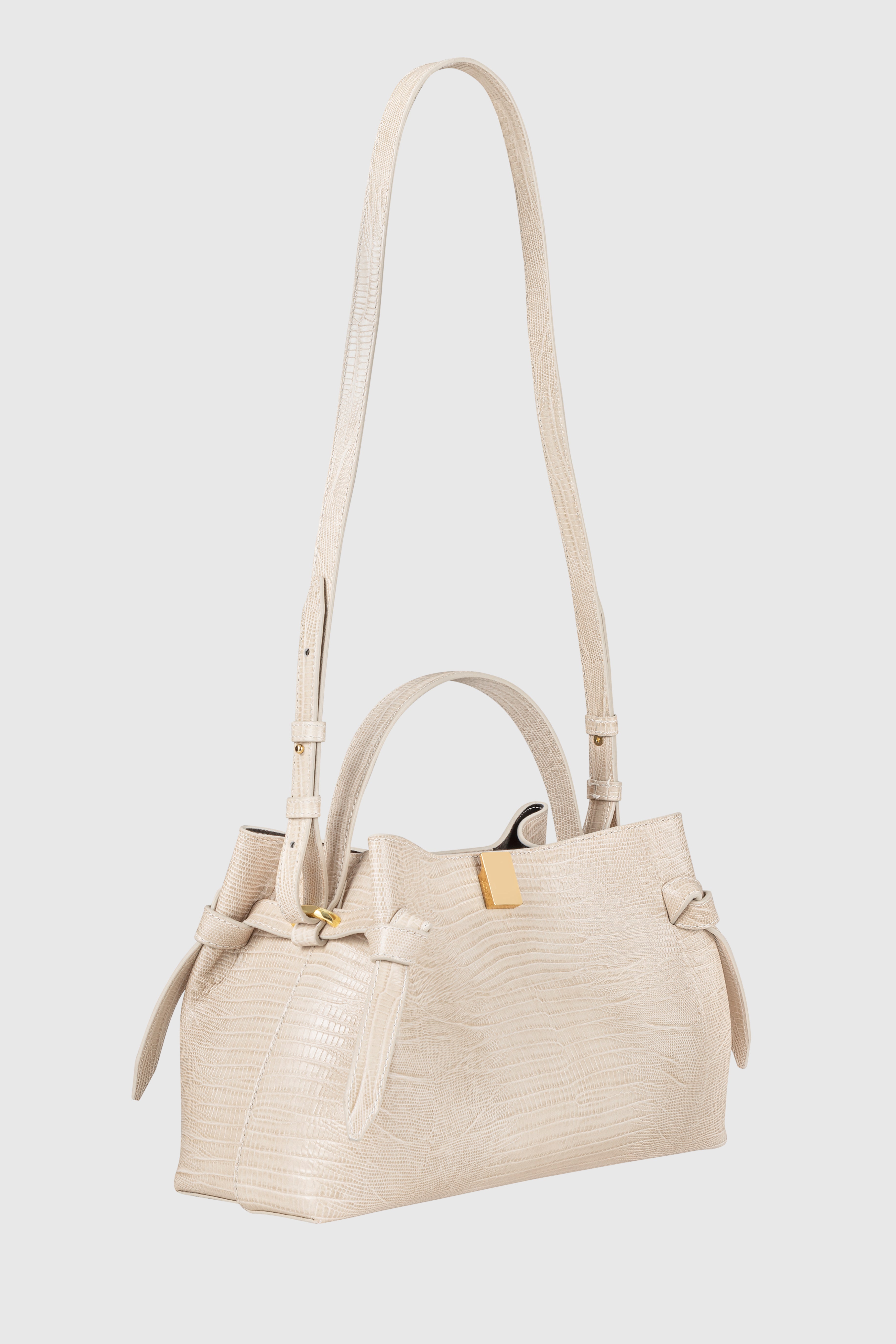GYOZA - EMBOSSED LIZARD COWHIDE LEATHER