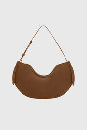 LARGE FORTUNE COOKIE - COGNAC SUEDE