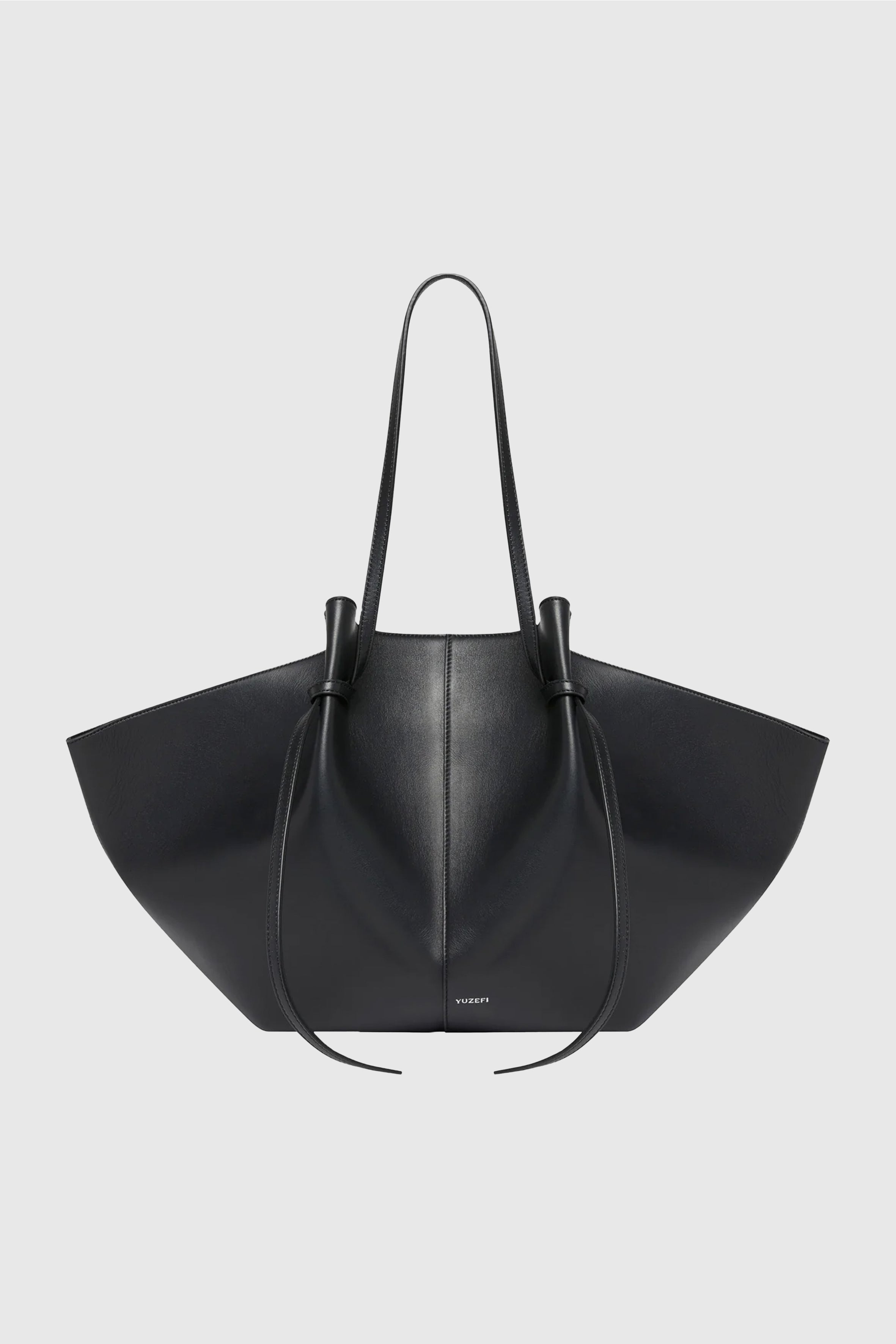 LARGE MOCHI BLACK SMOOTH LEATHER – Yuzefi - Main Image