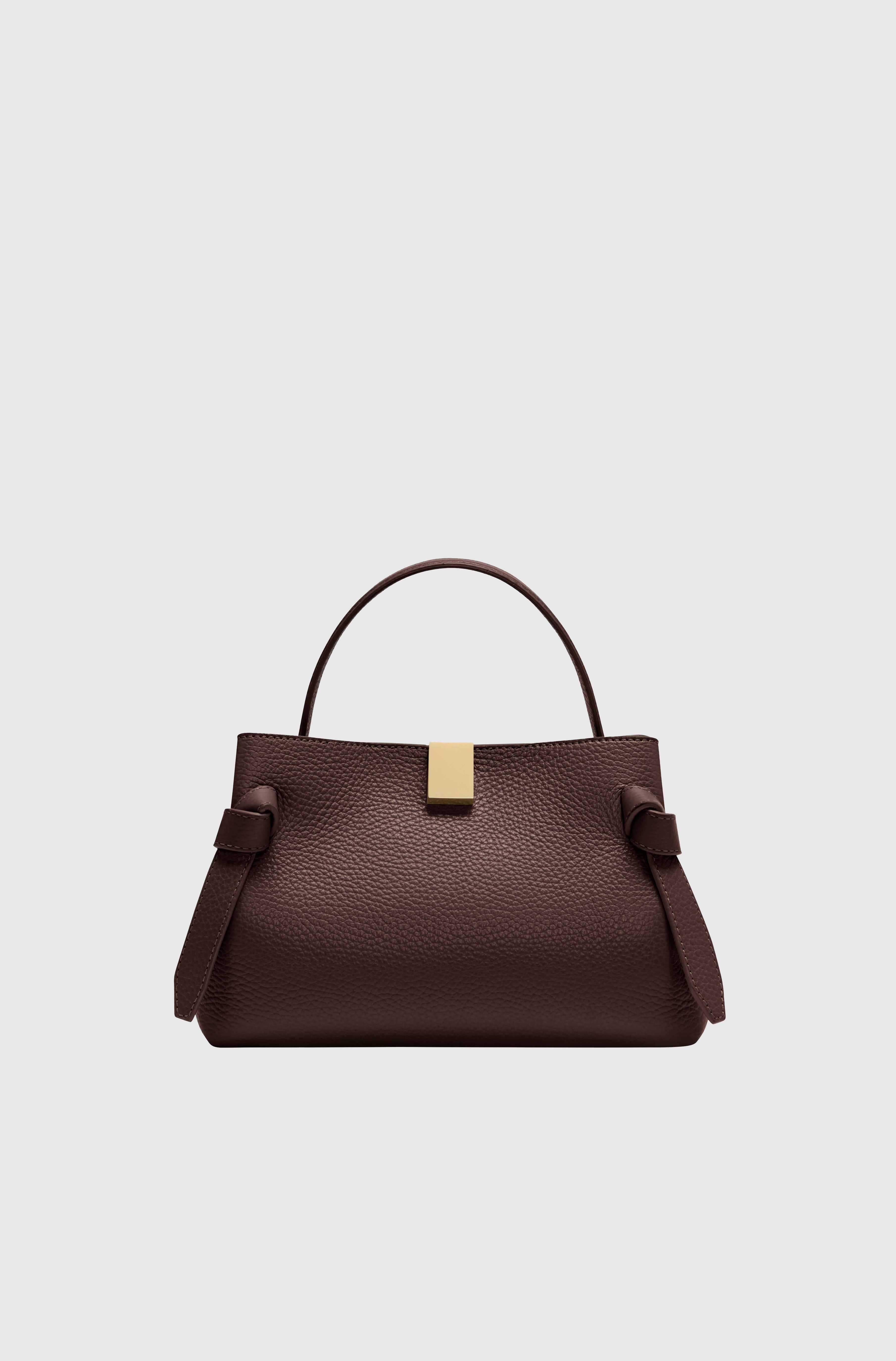 GYOZA MINI - ESPRESSO PEBBLE GRAINED LEATHER