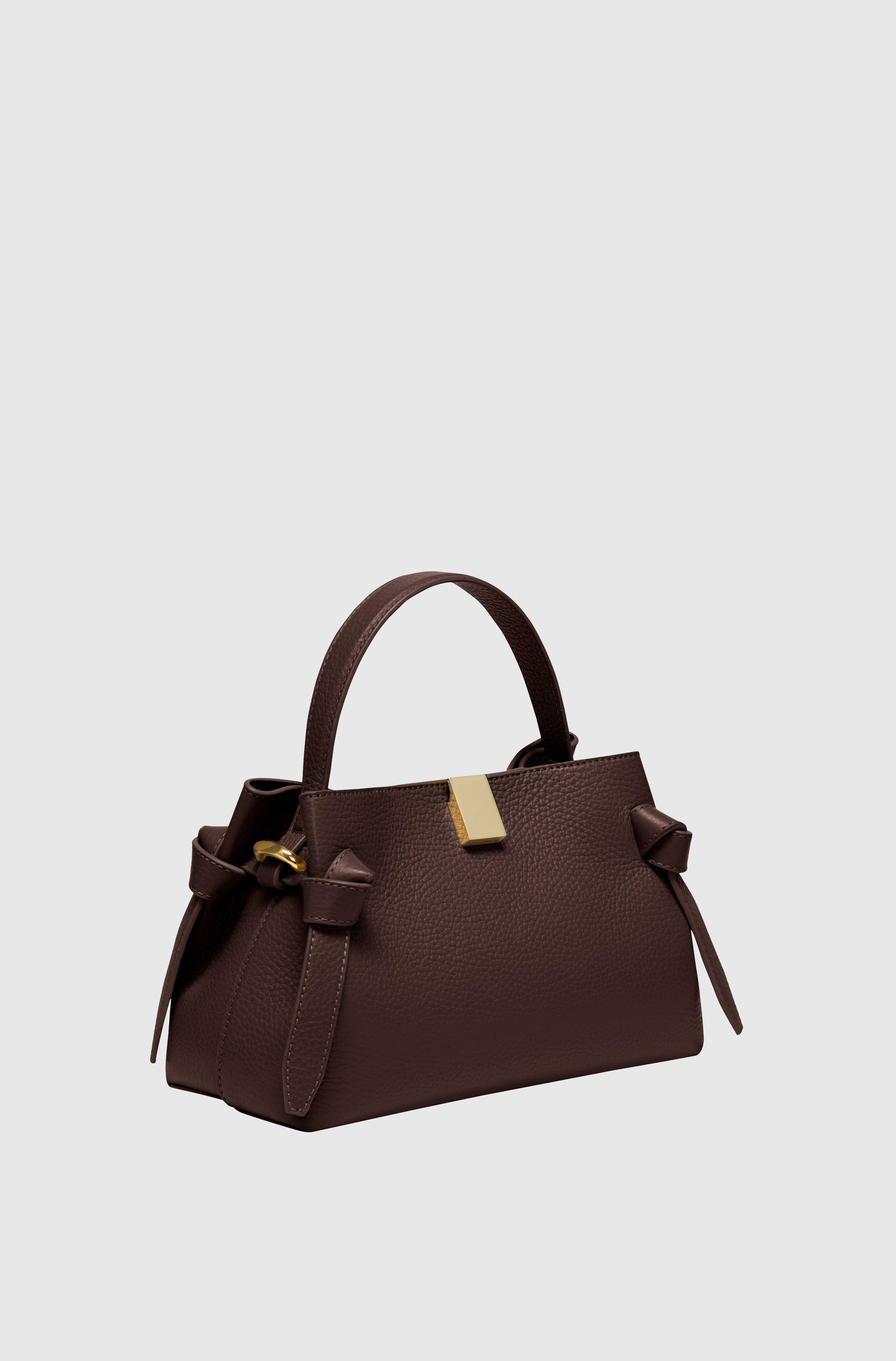 GYOZA MINI - ESPRESSO PEBBLE GRAINED LEATHER