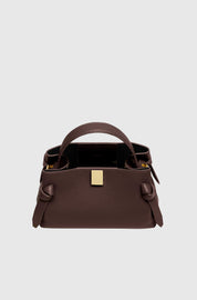 GYOZA MINI - ESPRESSO PEBBLE GRAINED LEATHER