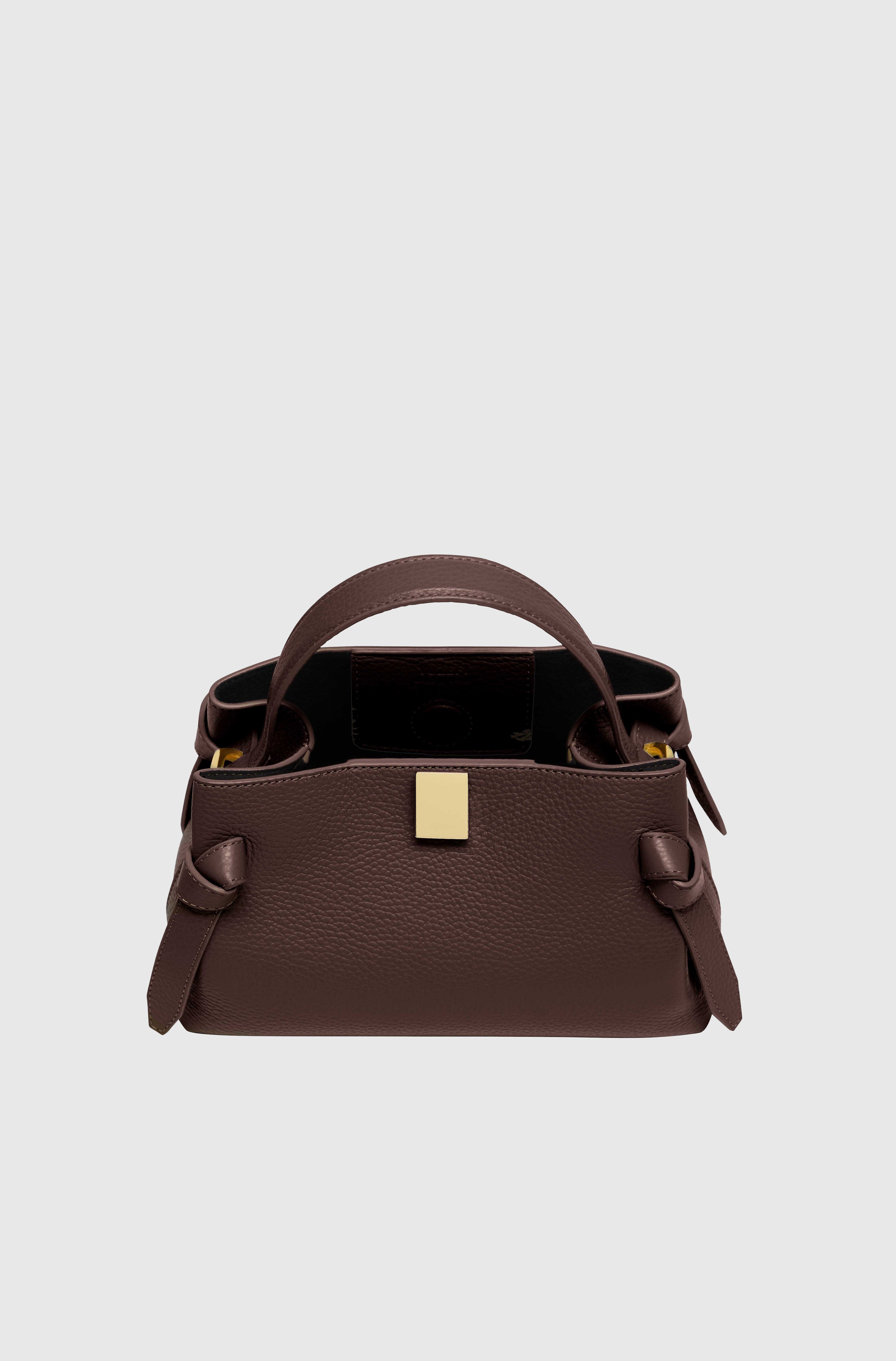 GYOZA MINI - ESPRESSO PEBBLE GRAINED LEATHER