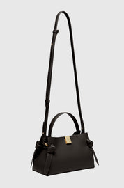 GYOZA MINI - BLACK PEBBLE GRAINED LEATHER