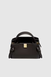 GYOZA MINI - BLACK PEBBLE GRAINED LEATHER