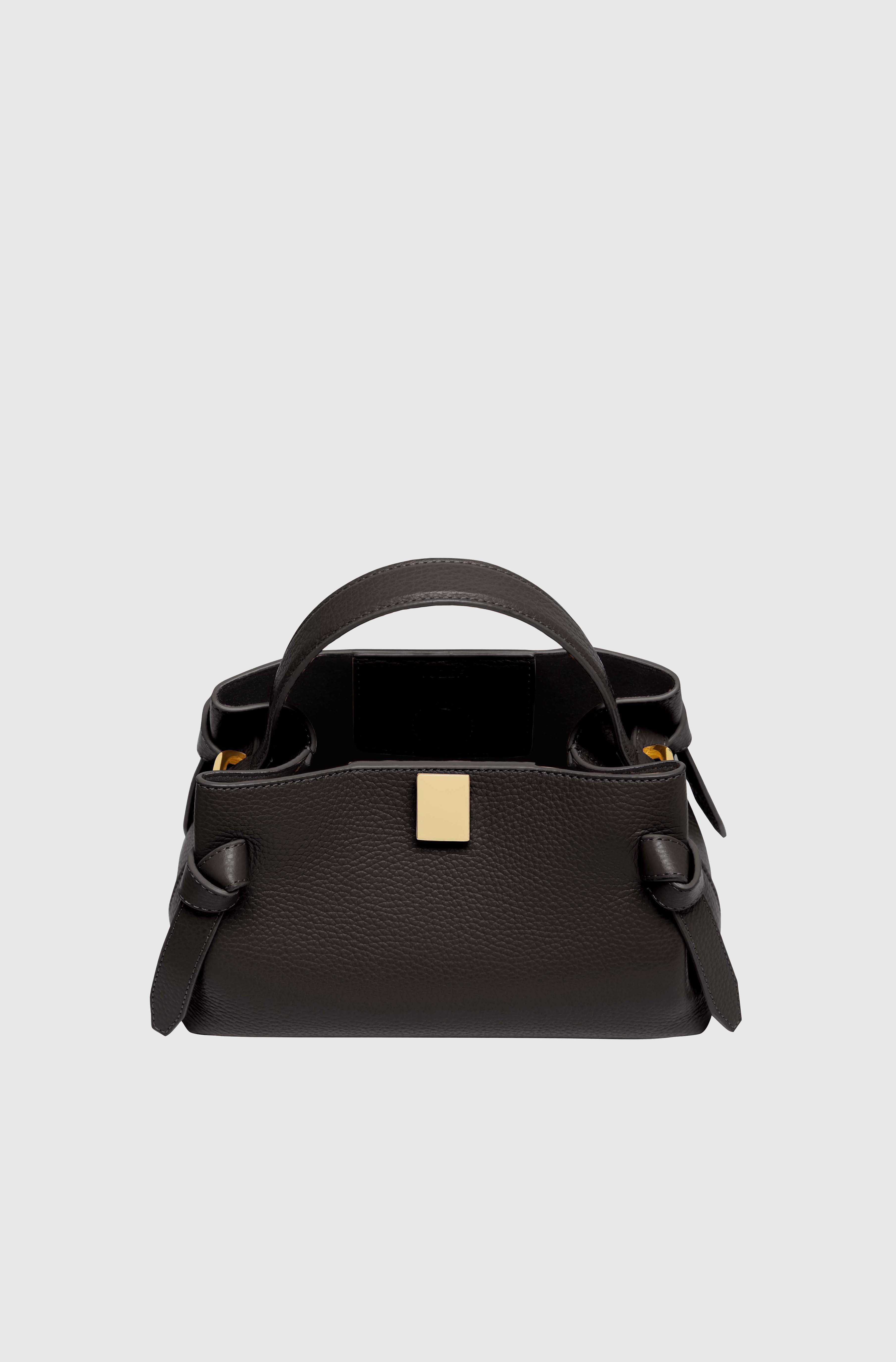 GYOZA MINI - BLACK PEBBLE GRAINED LEATHER