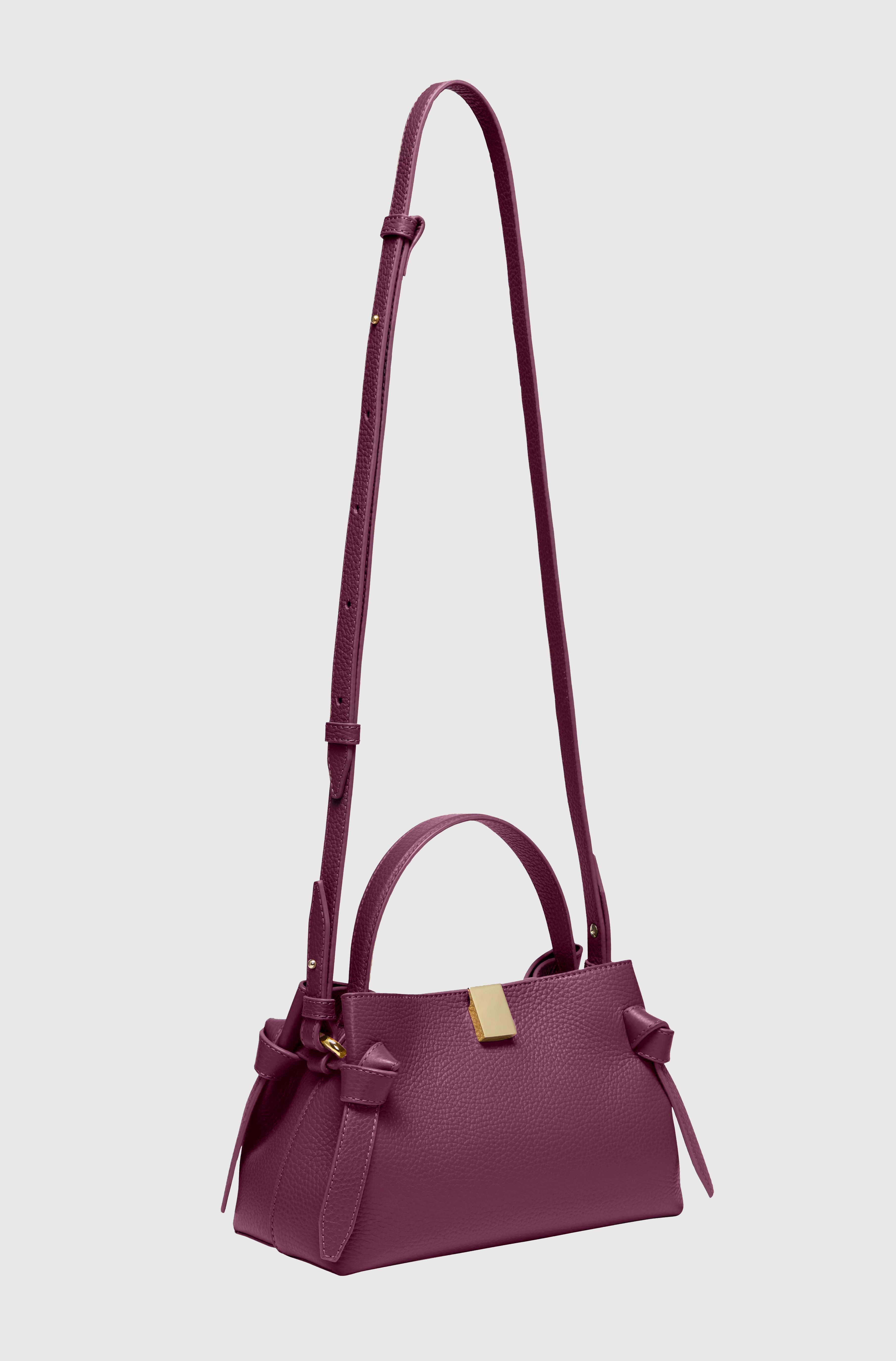 GYOZA MINI - WINE PEBBLE GRAINED LEATHER