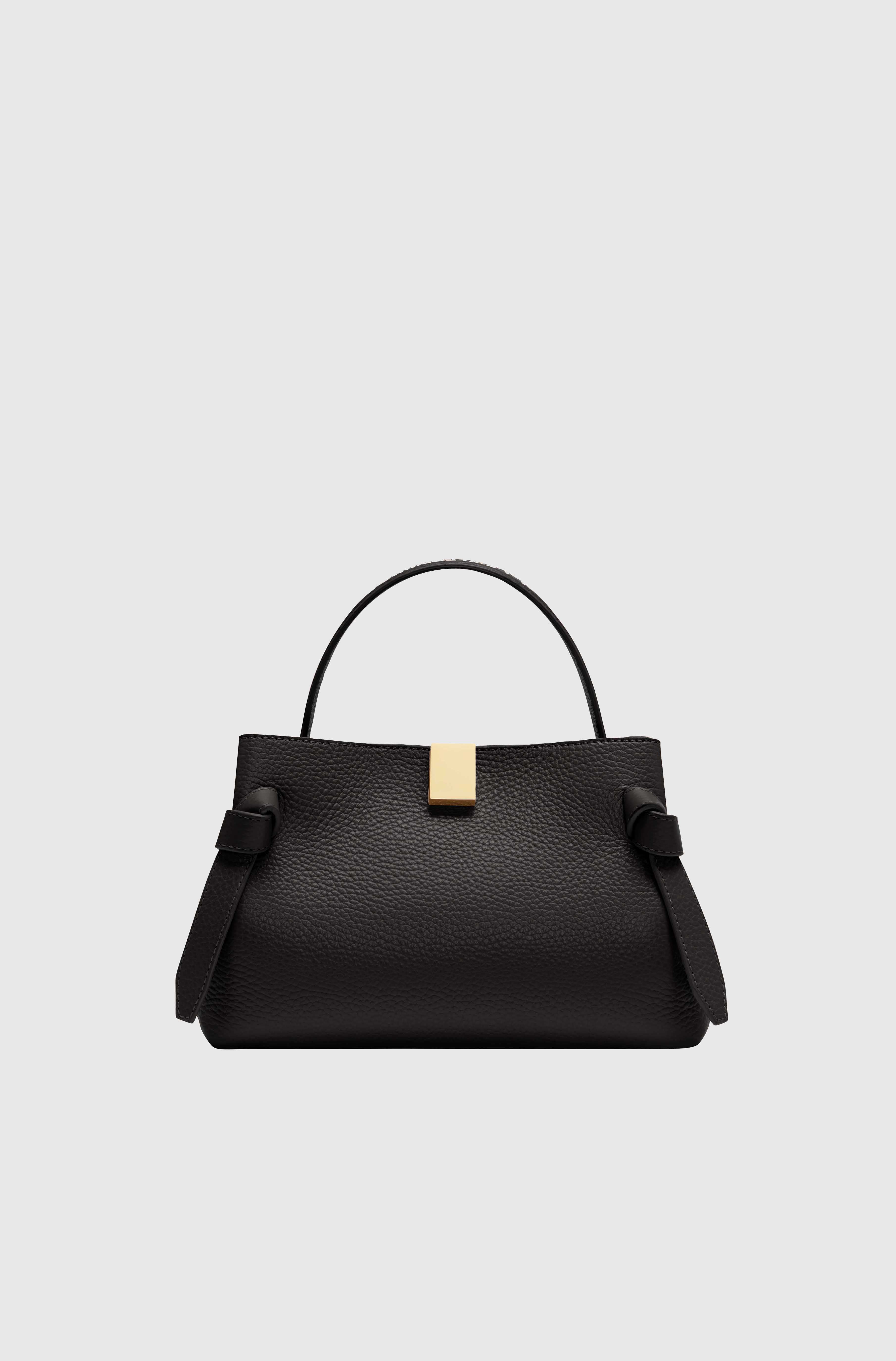 GYOZA MINI - BLACK PEBBLE GRAINED LEATHER