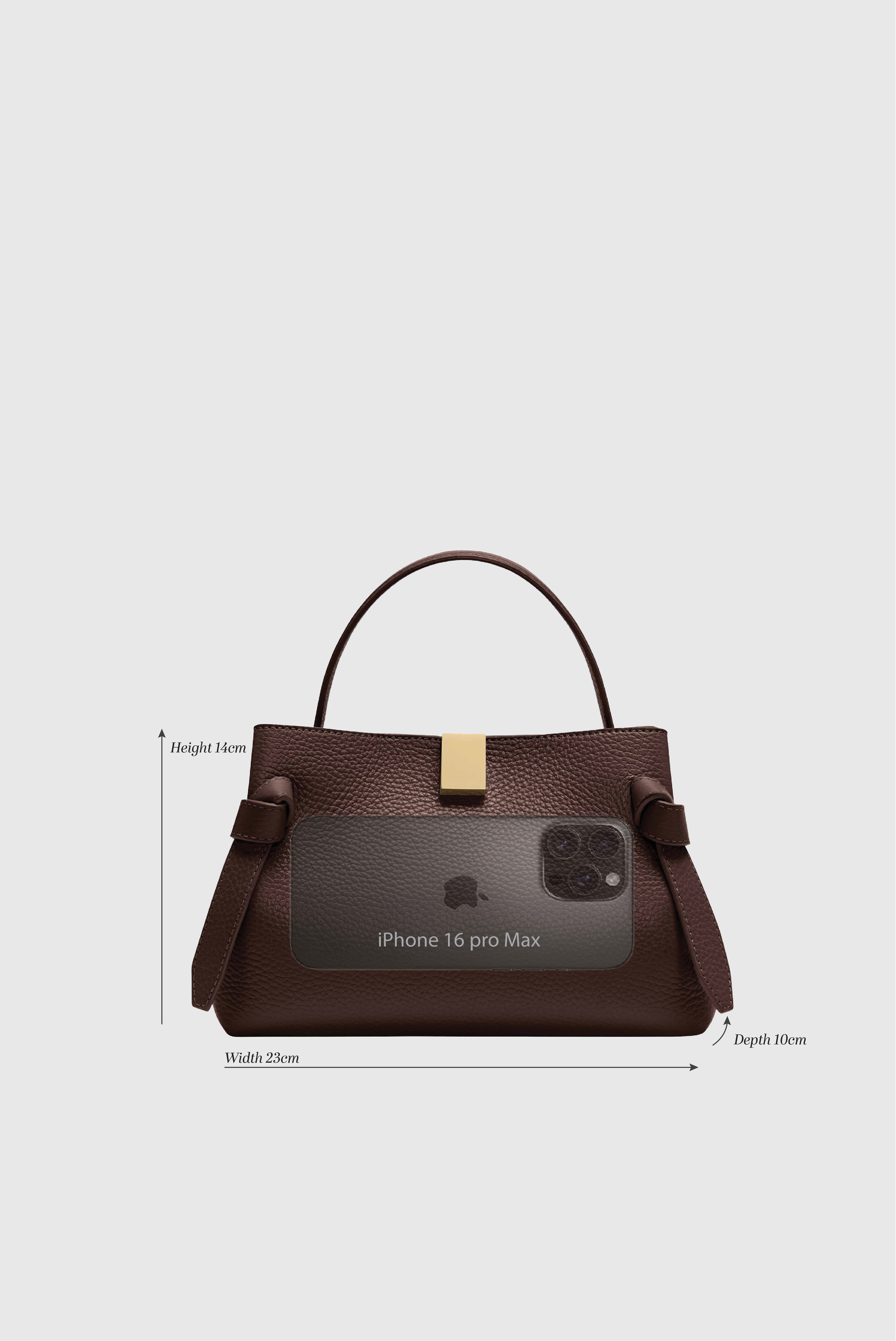 GYOZA MINI - ESPRESSO PEBBLE GRAINED LEATHER