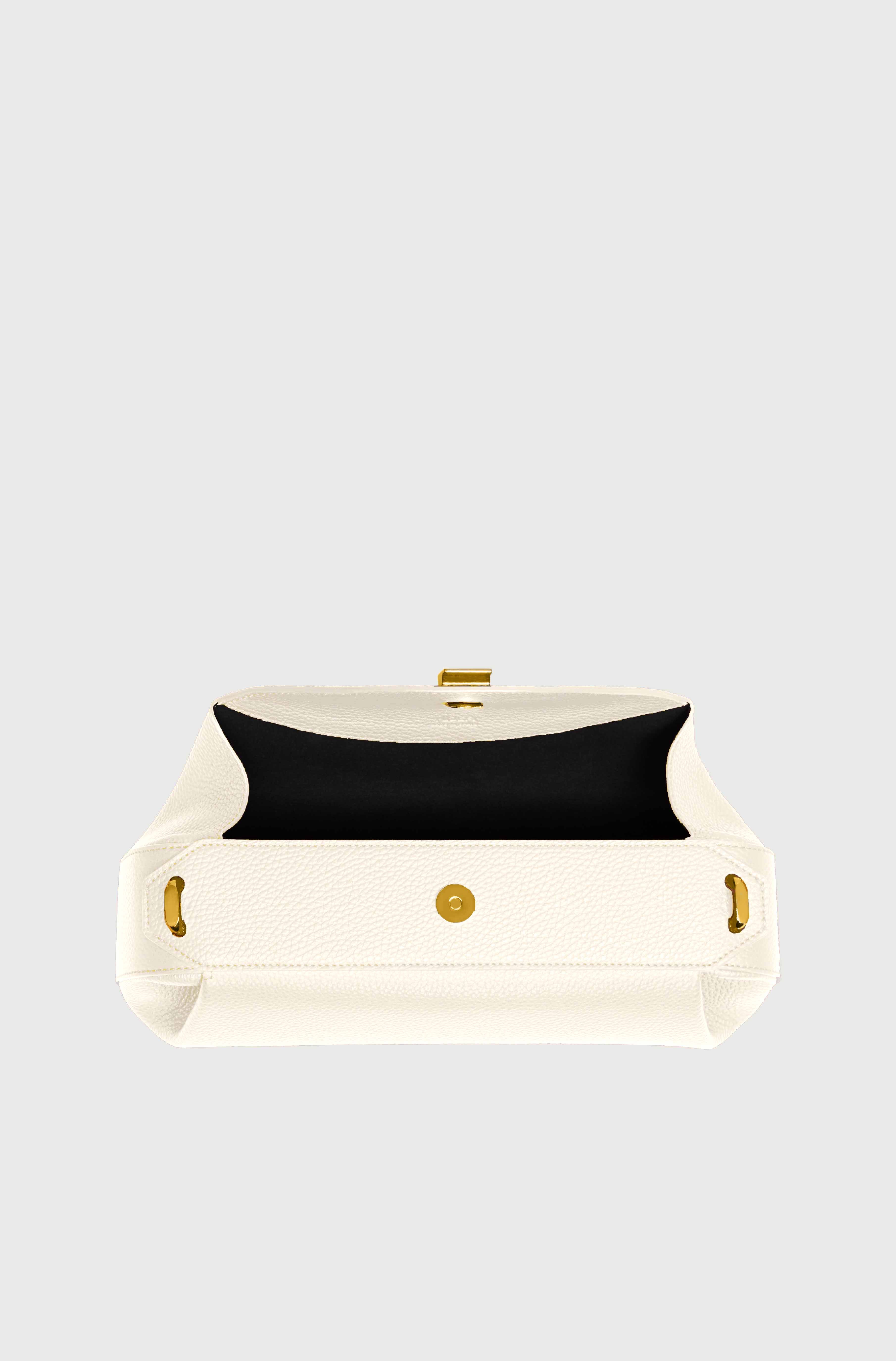 OYSTER CLUTCH - BIANCO PEBBLE GRAINED LEATHER