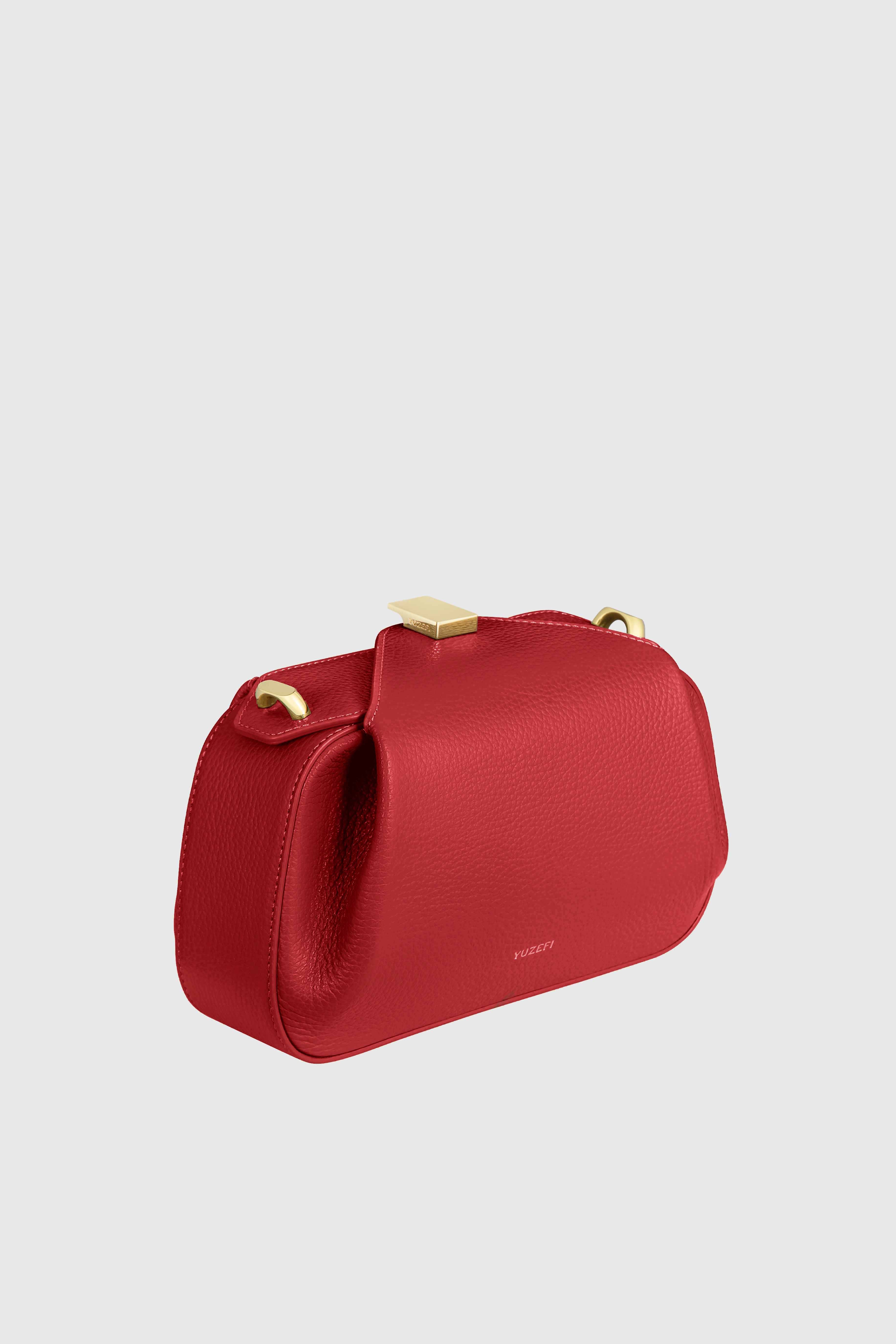 OYSTER MINI CLUTCH - CAYENNE PEBBLE GRAINED LEATHER