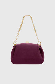 OYSTER MINI CLUTCH - WINE SUEDE
