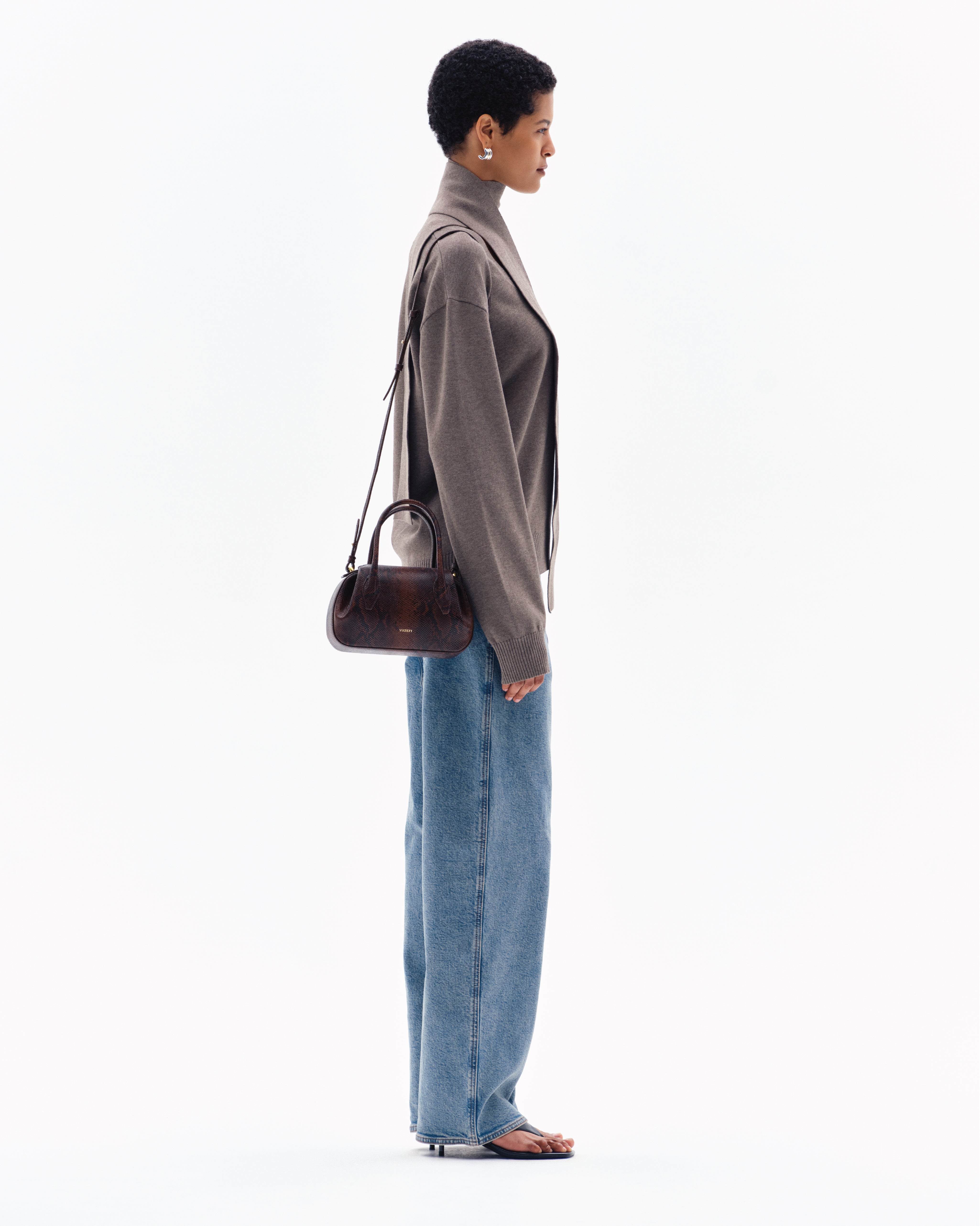 OYSTER MINI DUFFLE - EMBOSSED SNAKE COWHIDE LEATHER