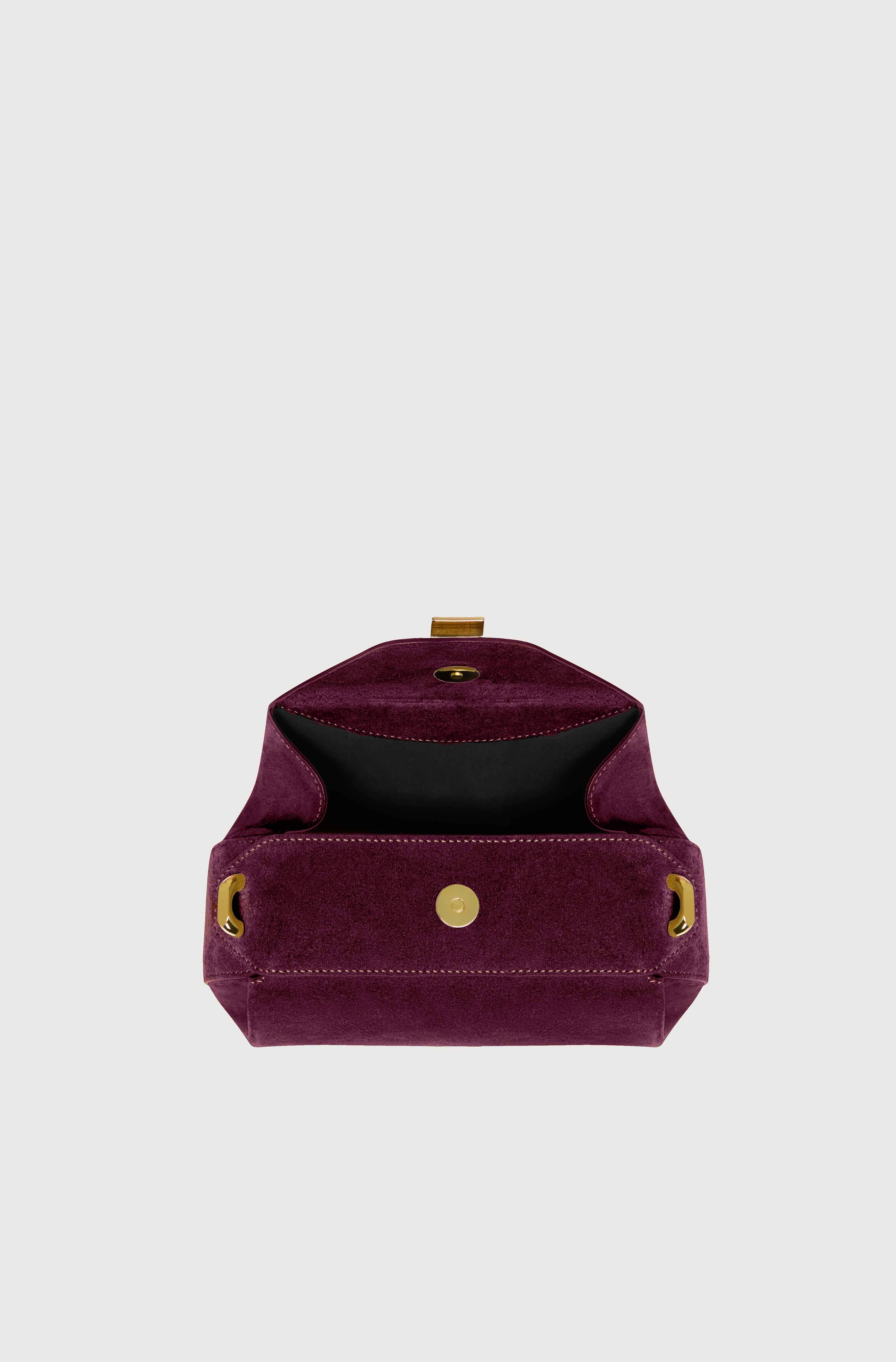 OYSTER MINI CLUTCH - WINE SUEDE