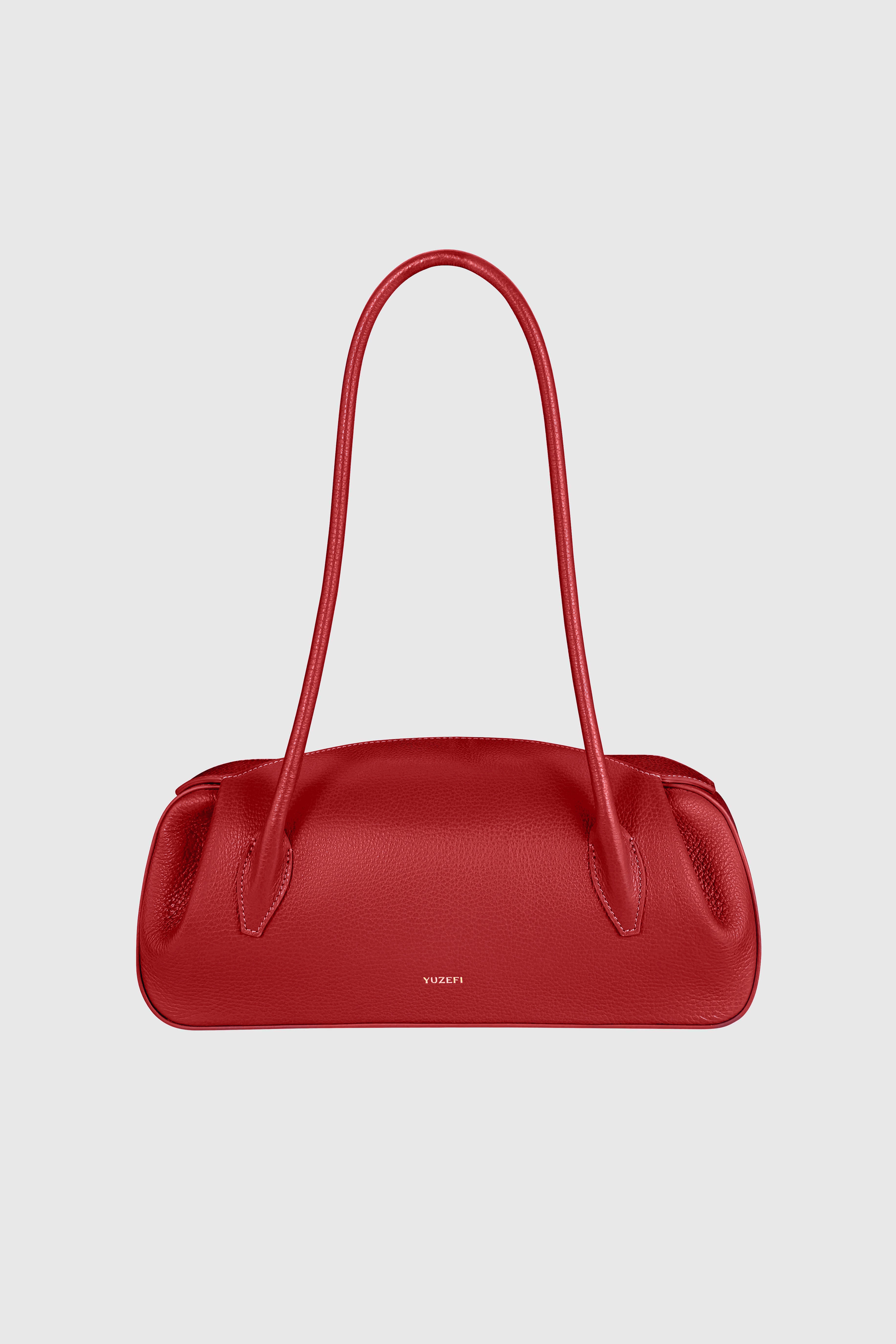 OYSTER SHOULDER BAG - CAYENNE PEBBLE GRAINED LEATHER