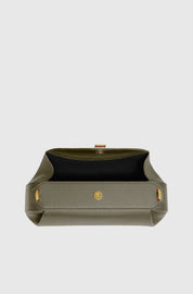 OYSTER CLUTCH - TAUPE PEBBLE GRAINED LEATHER