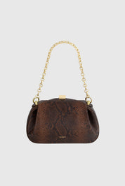 OYSTER MINI CLUTCH - EMBOSSED SNAKE COWHIDE LEATHER