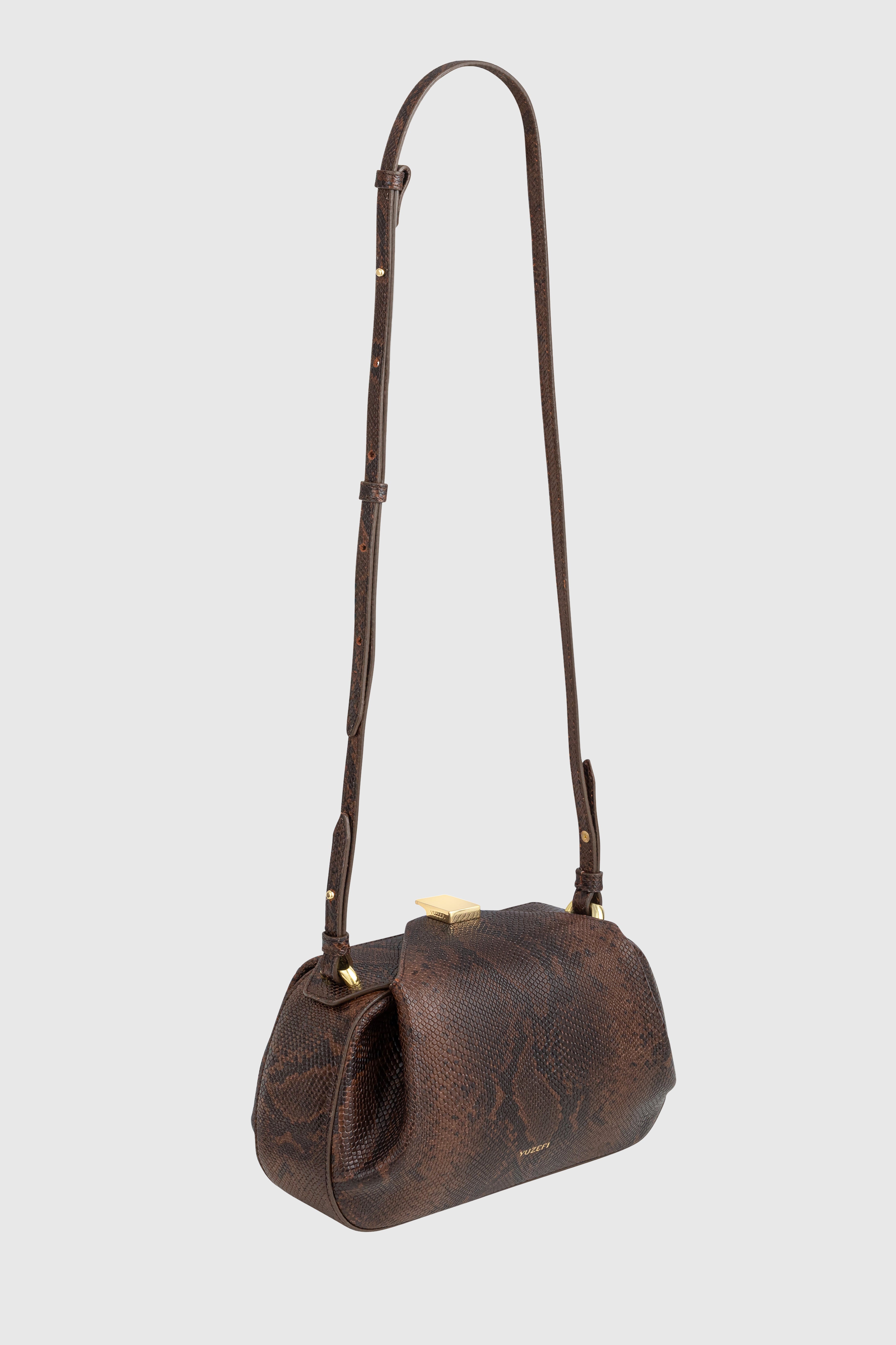 OYSTER MINI CLUTCH - EMBOSSED SNAKE COWHIDE LEATHER