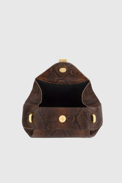 OYSTER MINI CLUTCH - EMBOSSED SNAKE COWHIDE LEATHER