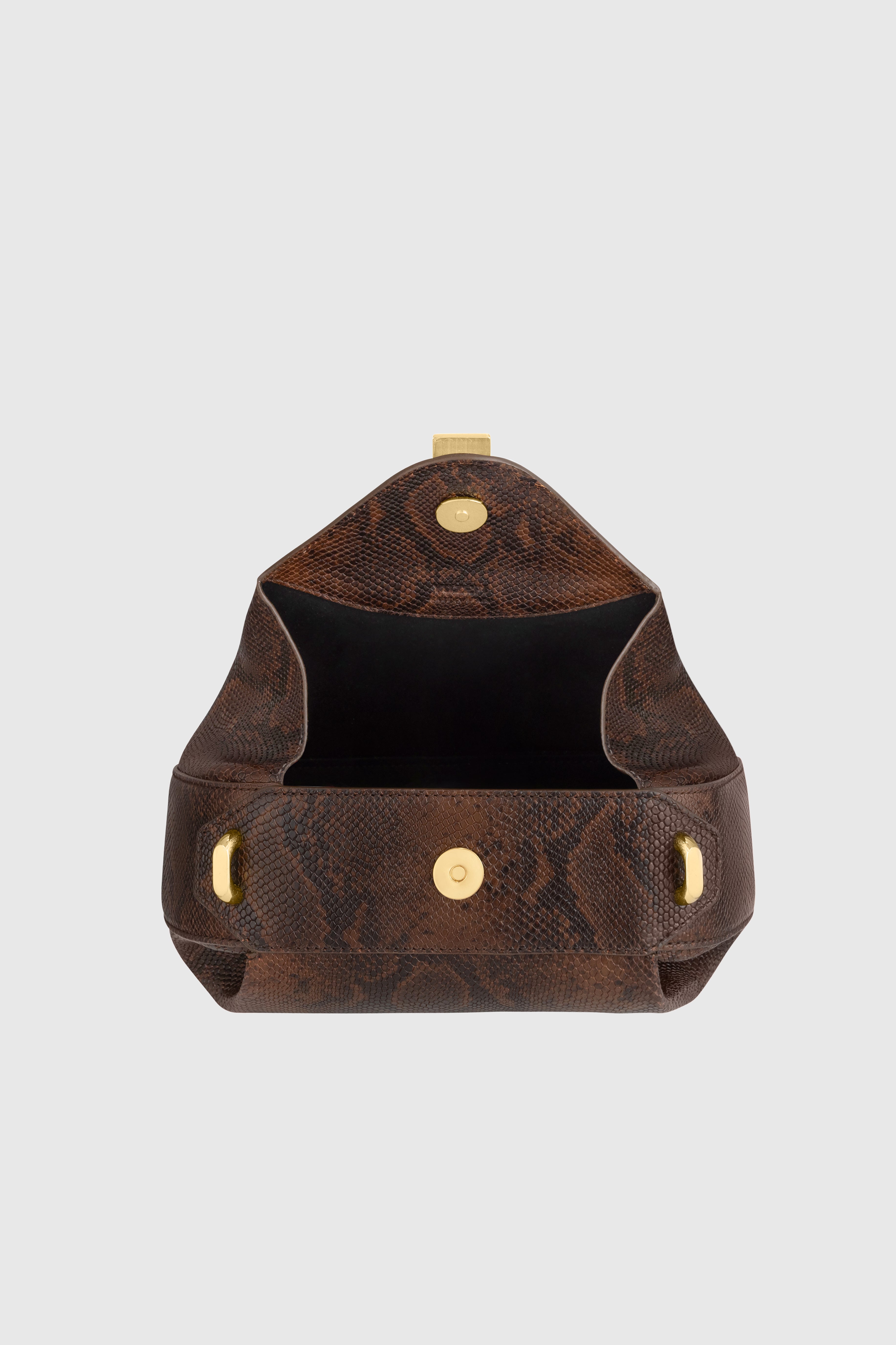OYSTER MINI CLUTCH - EMBOSSED SNAKE COWHIDE LEATHER