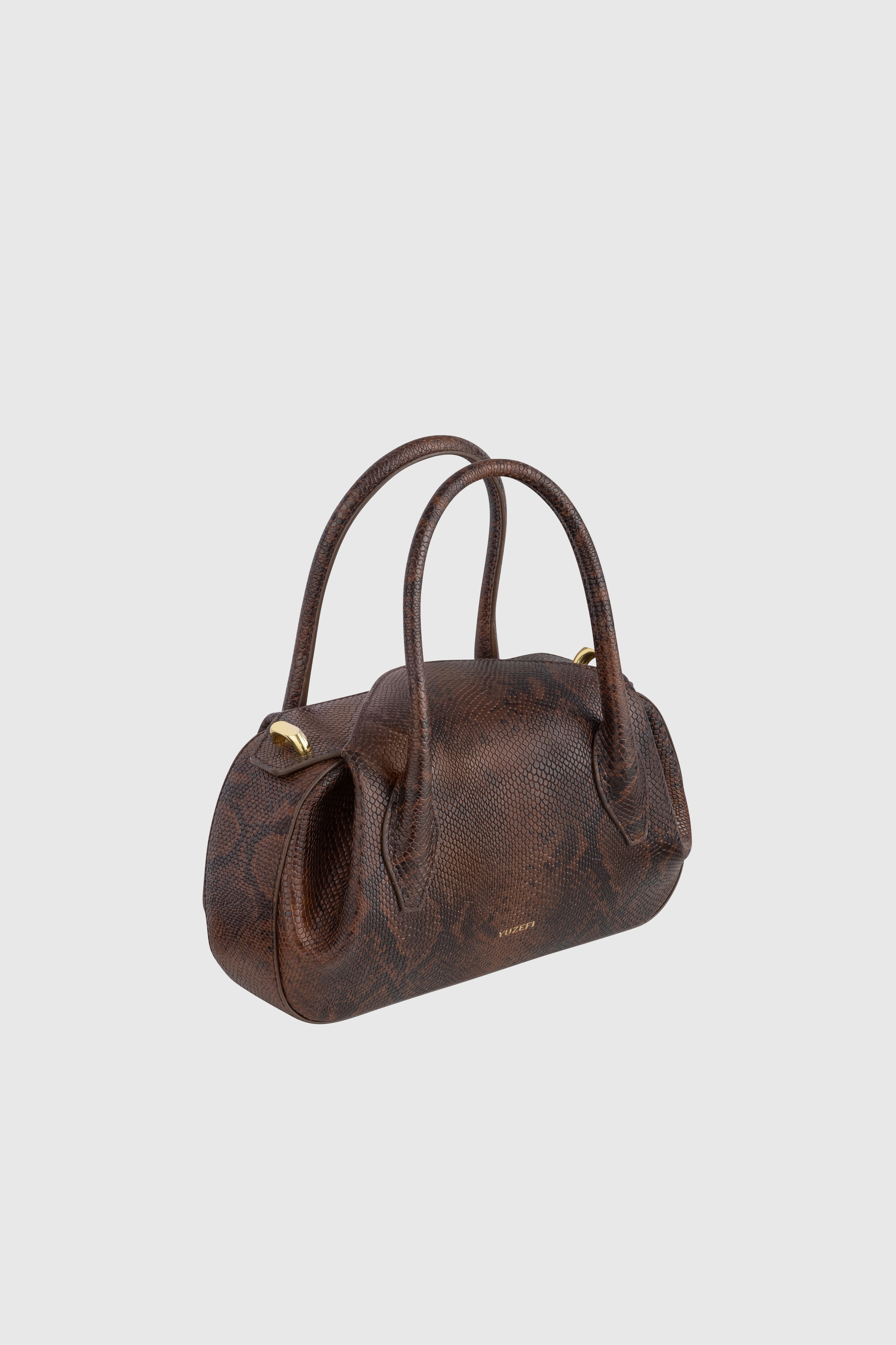 OYSTER MINI DUFFLE - EMBOSSED SNAKE COWHIDE LEATHER