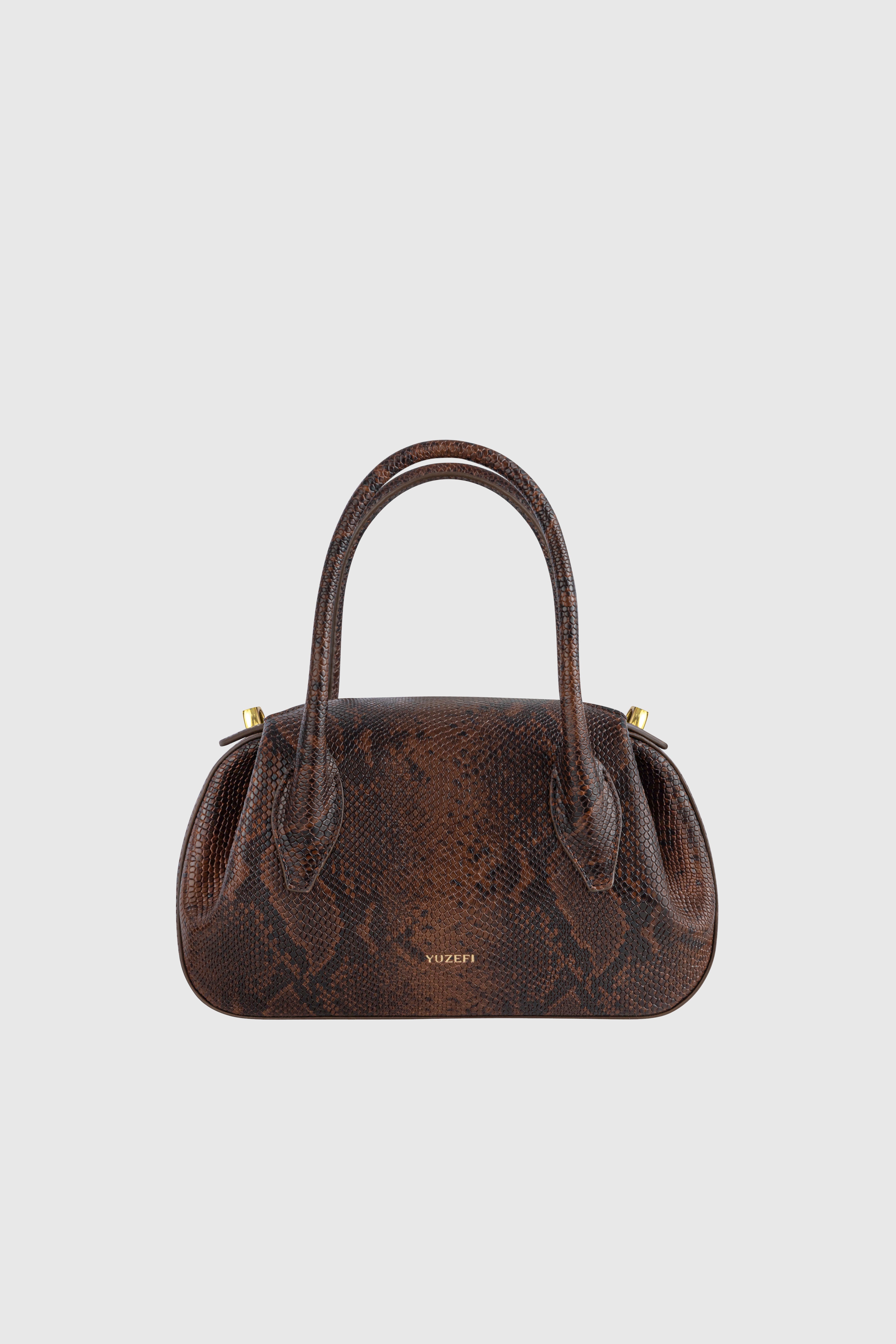 OYSTER MINI DUFFLE - EMBOSSED SNAKE COWHIDE LEATHER
